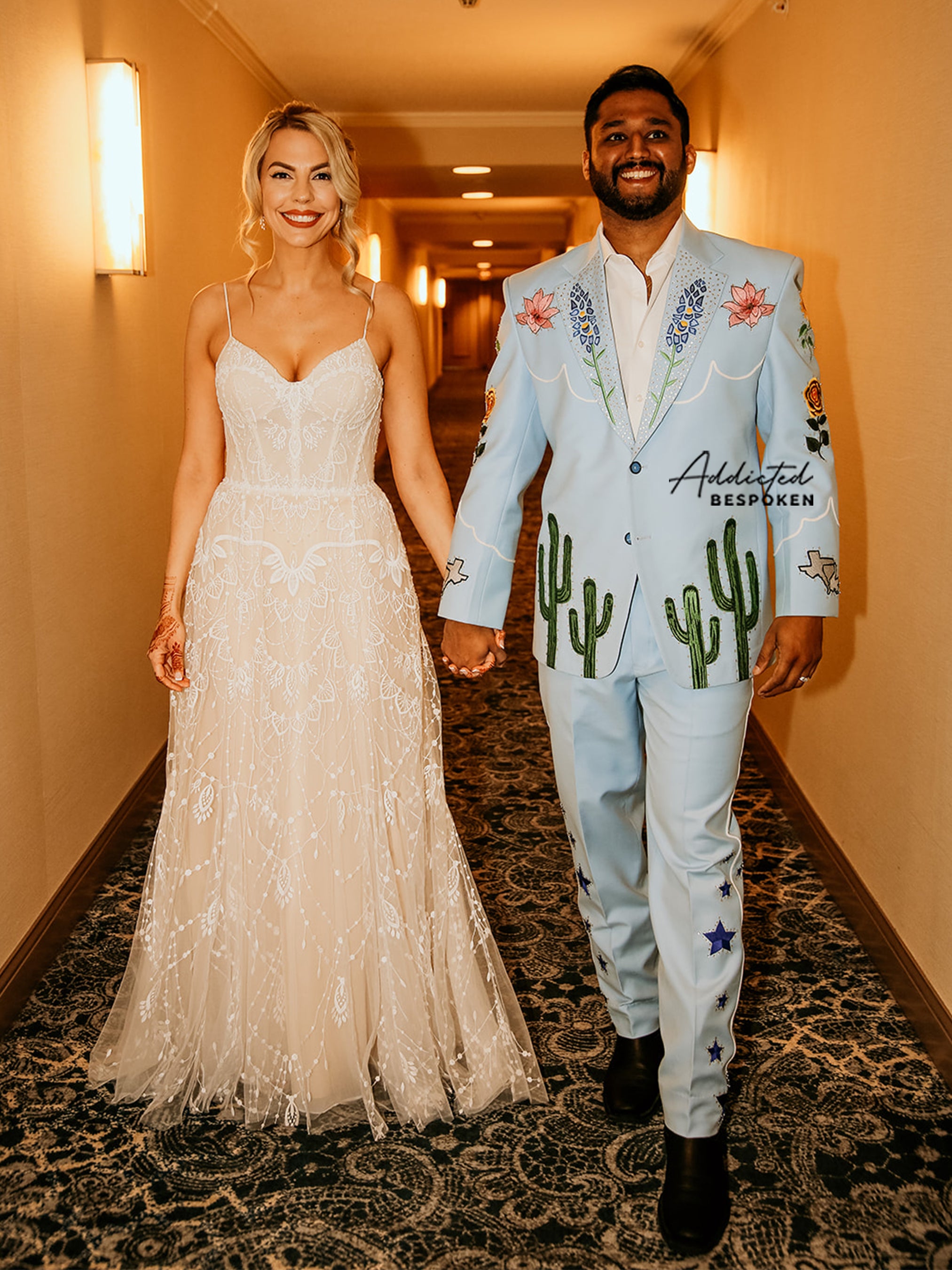 Ice Blue Western Wedding Suit | Addicted Bespoken