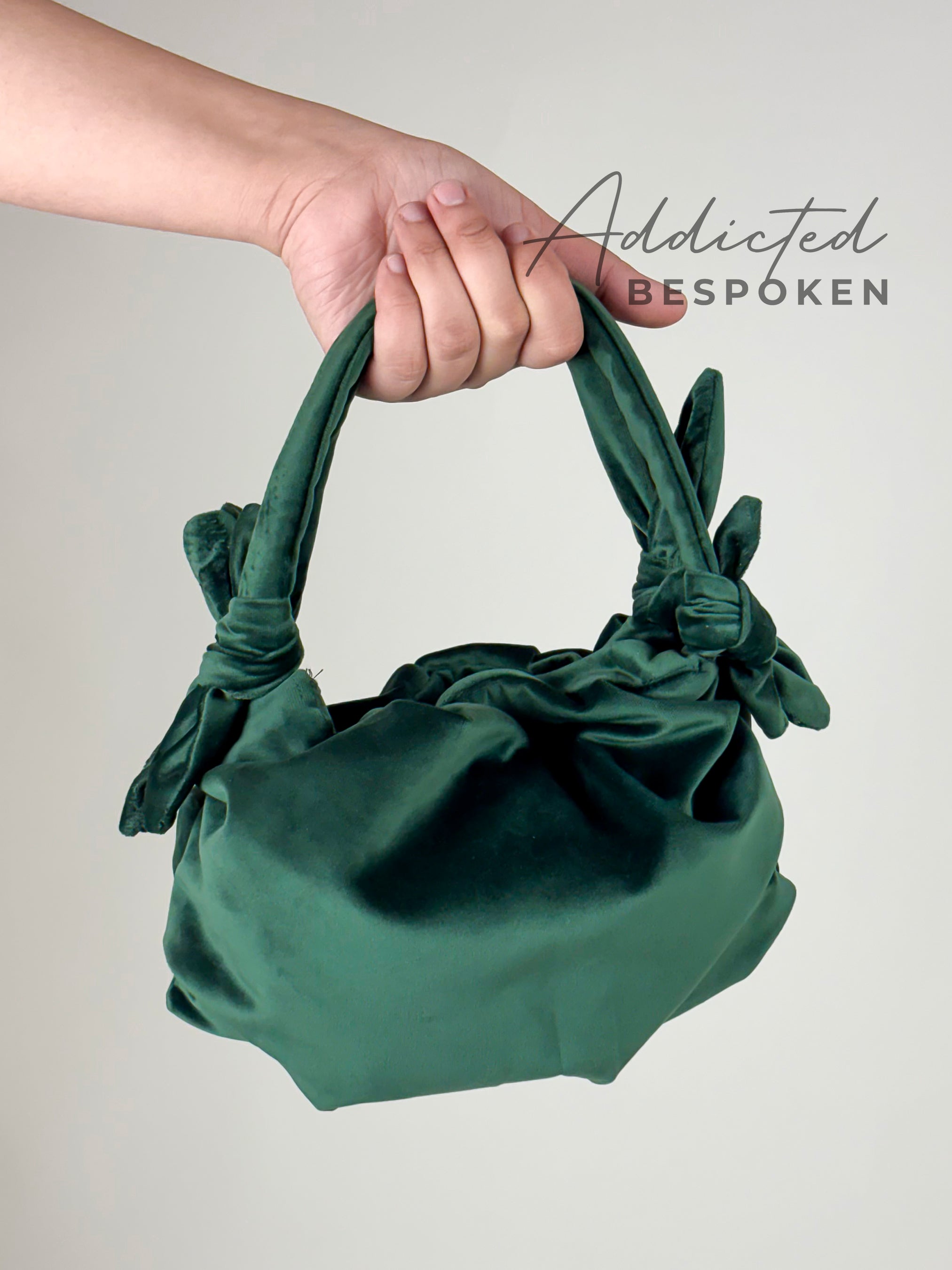 SMALL/BIG Bright Green Satin Furoshiki Knot Handbag/Small hotsell Handbag/ Handmade Bag