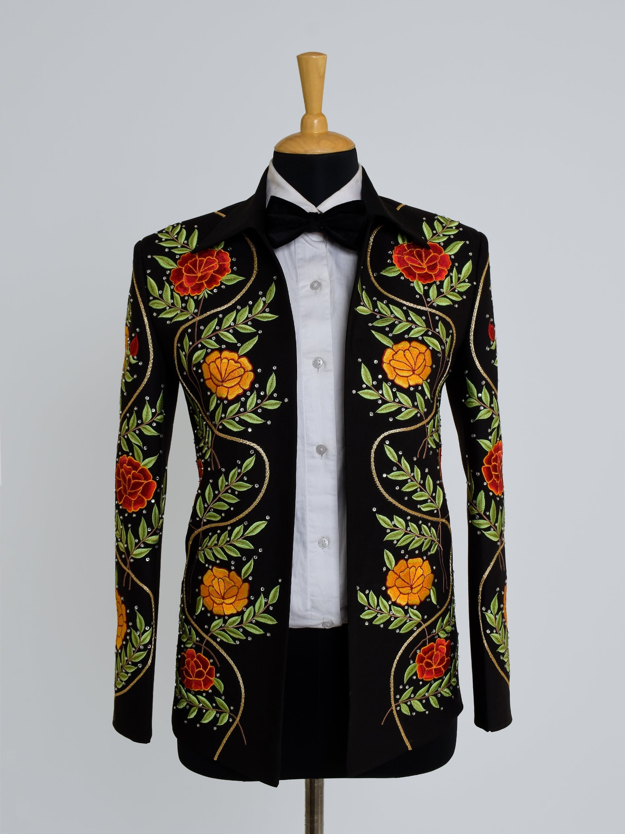 Black floral cheap blazer