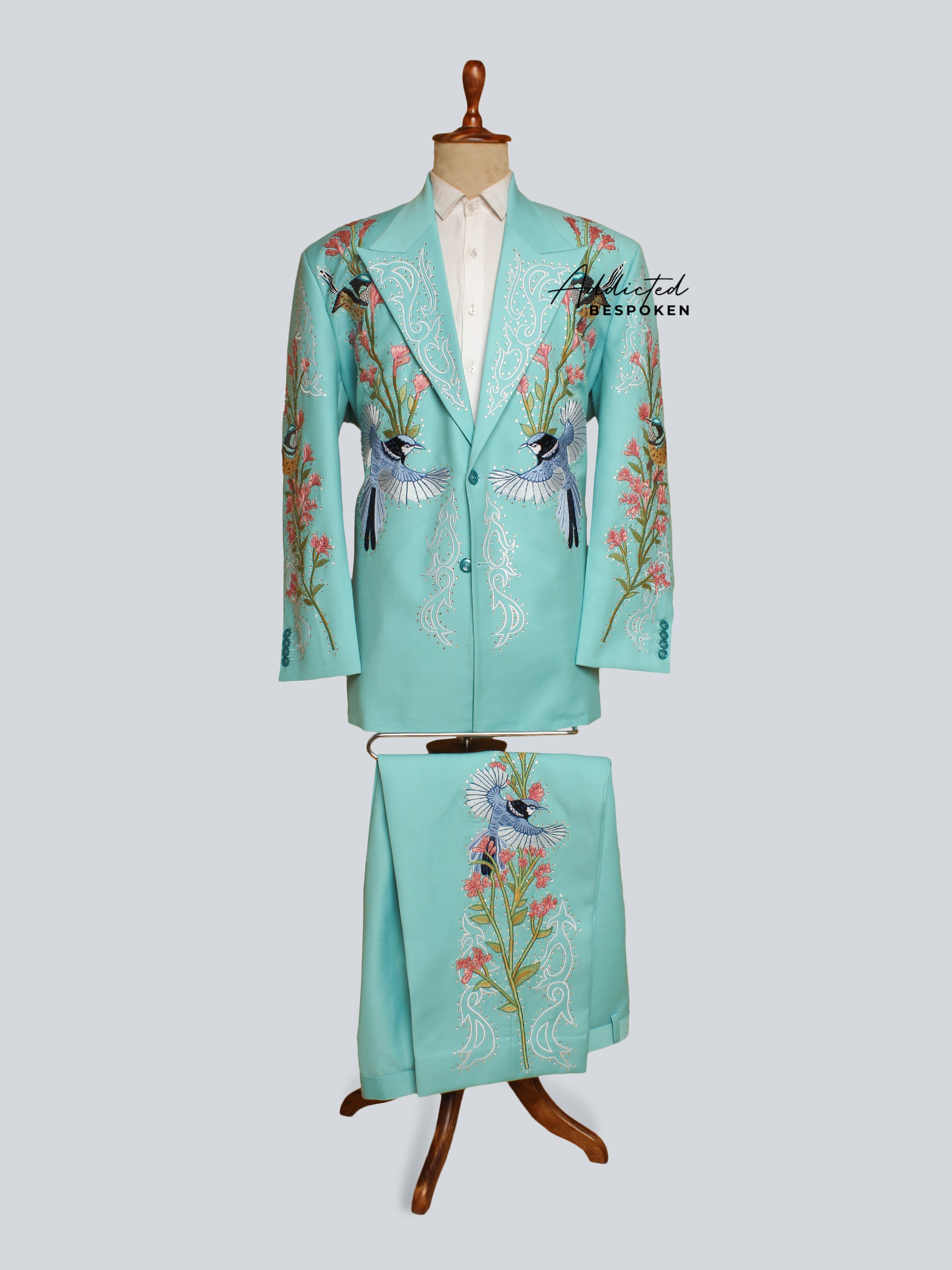 Pastel Meadow Embroidered Suit