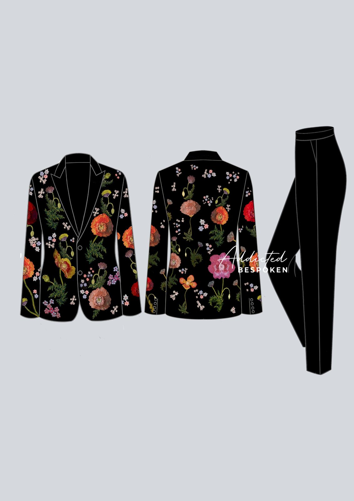 Custom Floral Western Groomswear