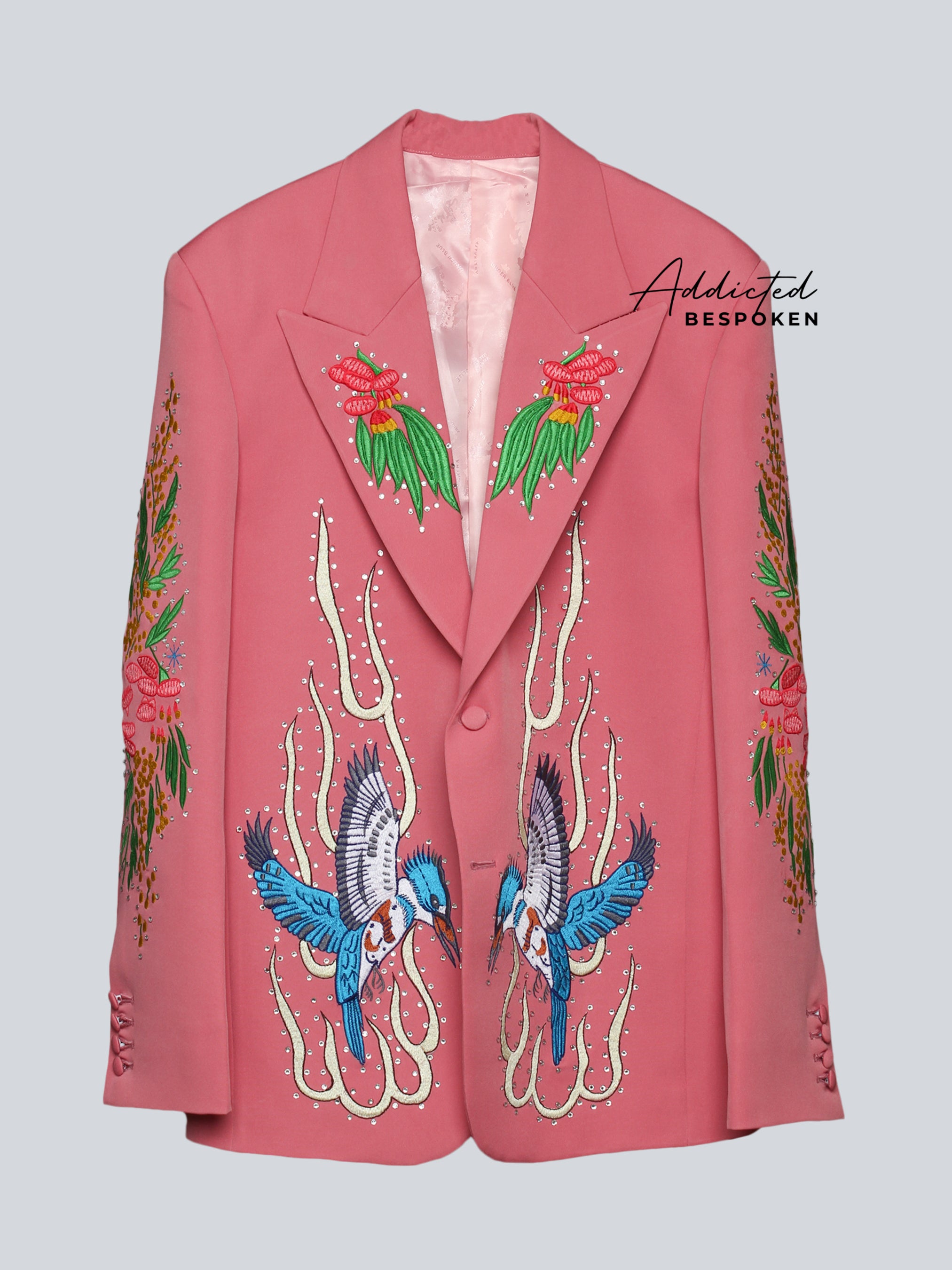 Rose Meadow Kingfisher Embroidered Suit