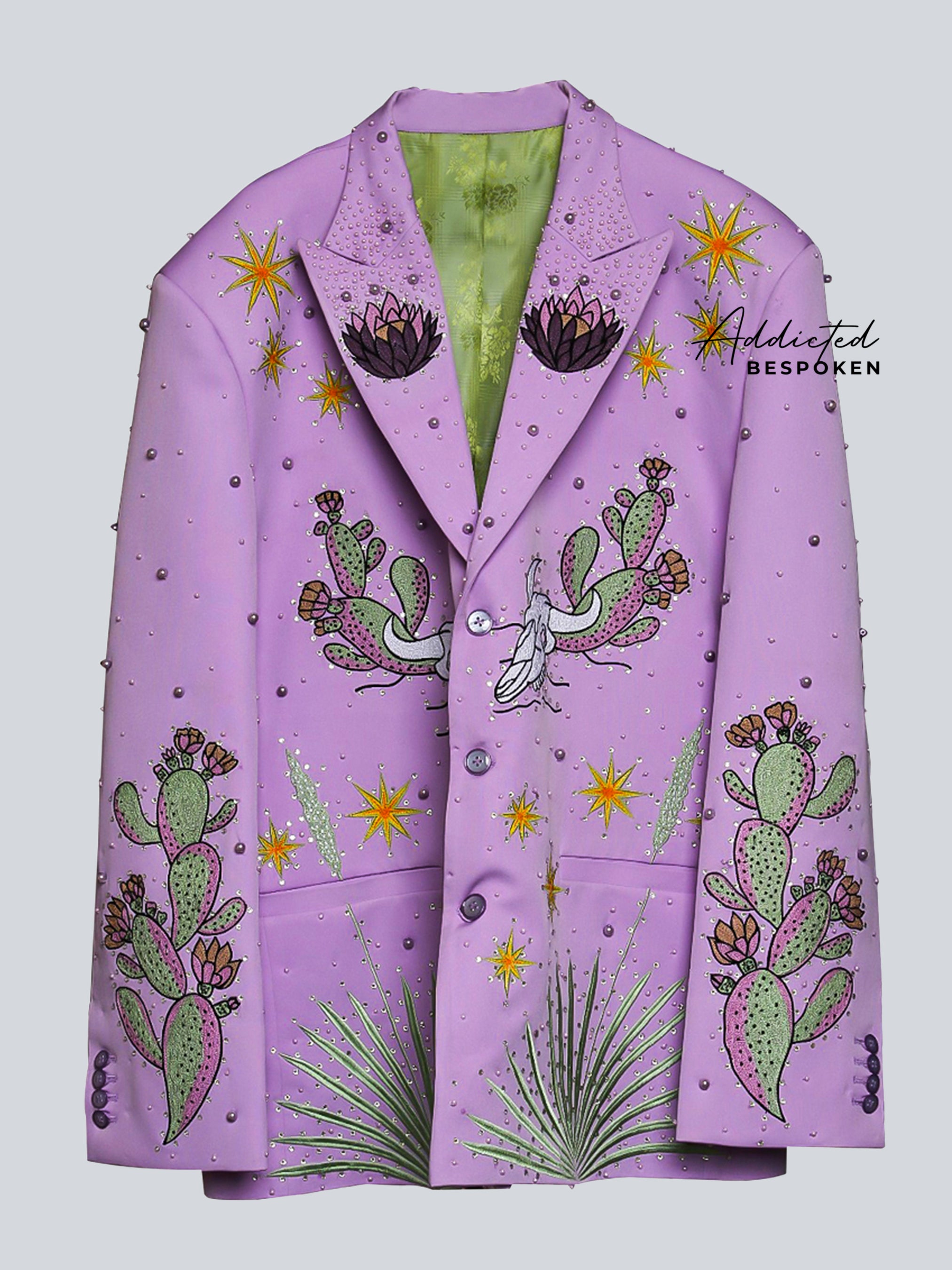 Desert Bloom Lavender Embroidered Suit