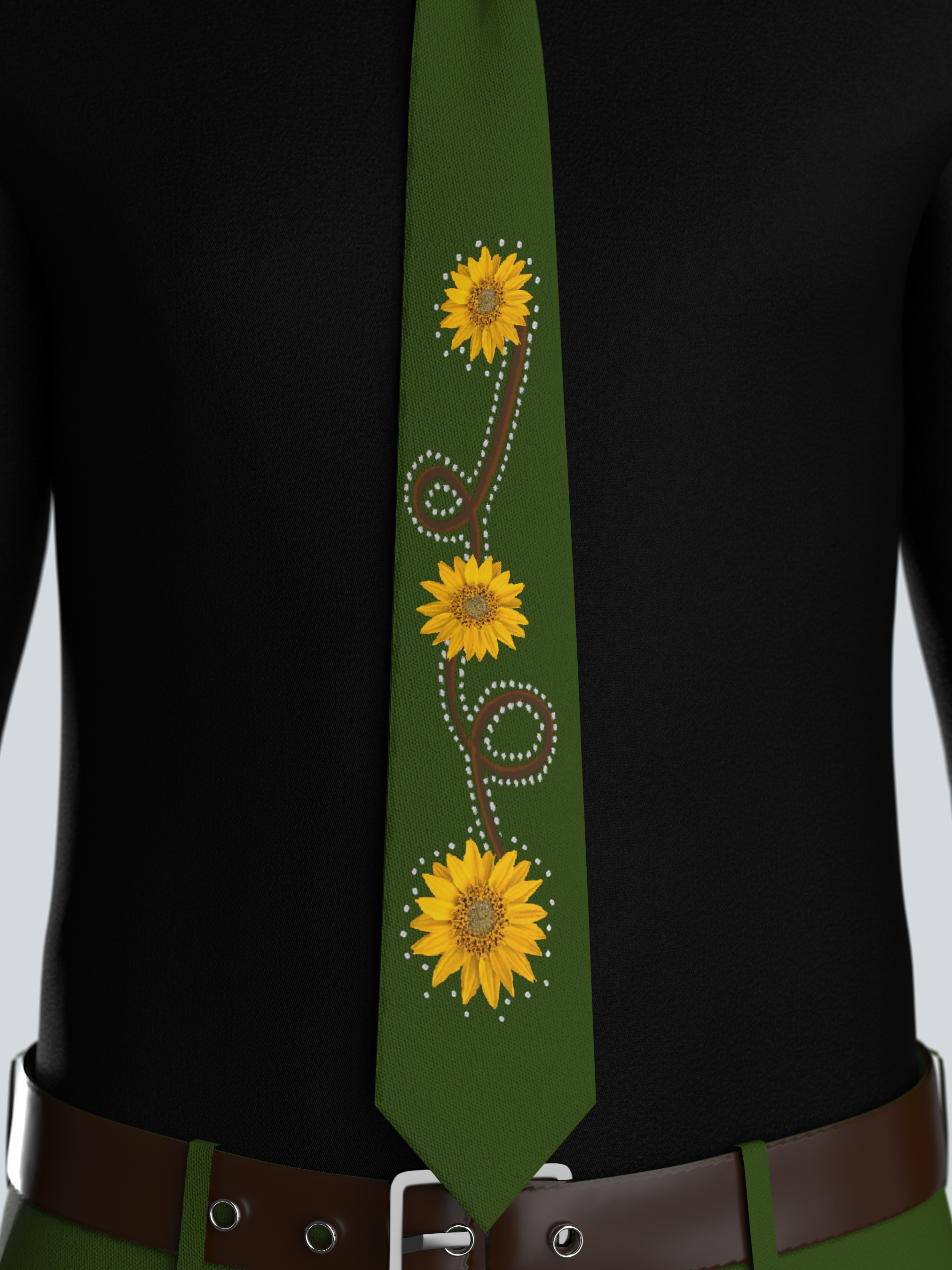 Luxe Sunflower Embroidery Tie