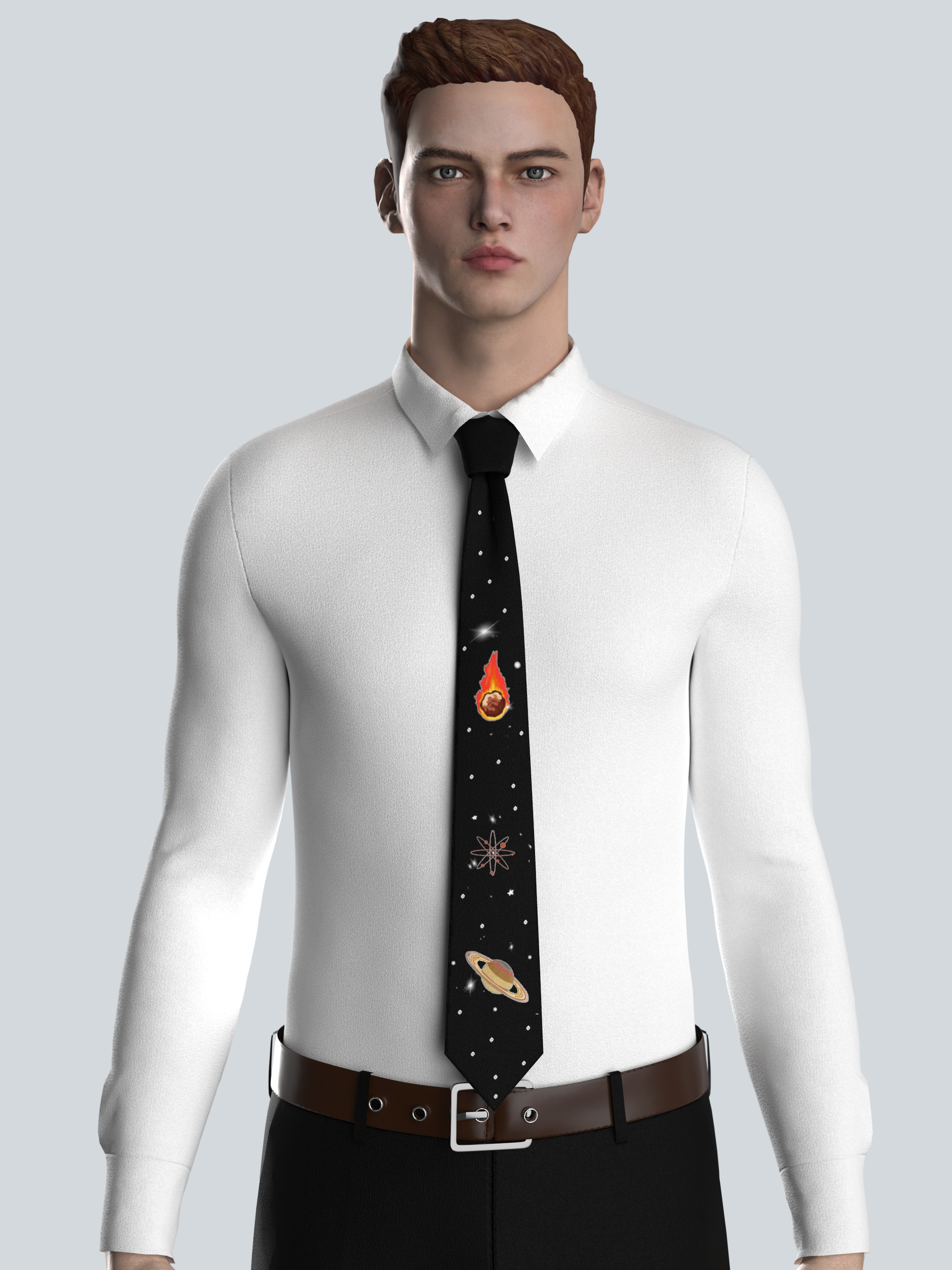 Cosmic Elegance Embroidered Tie