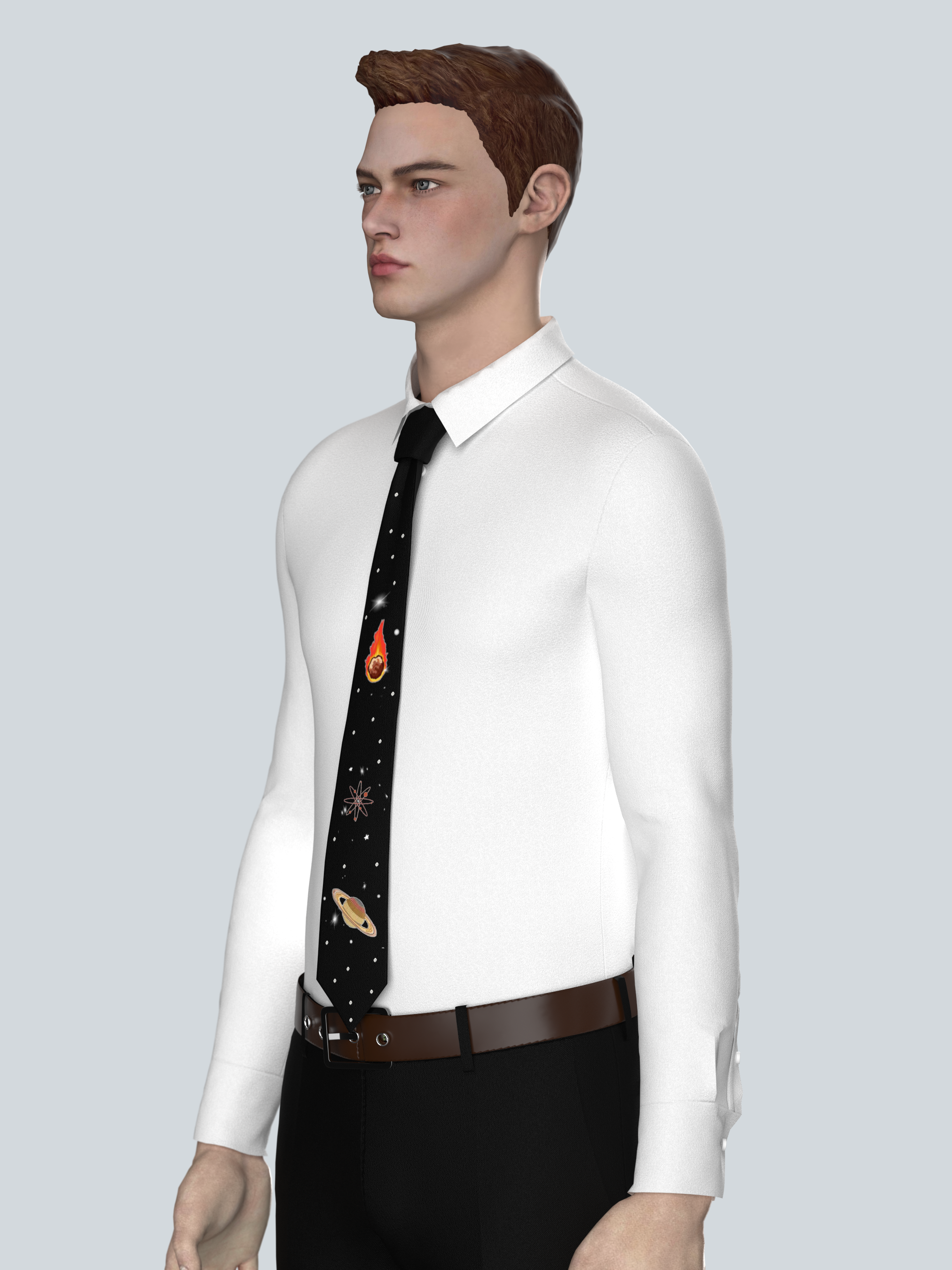 Cosmic Elegance Embroidered Tie