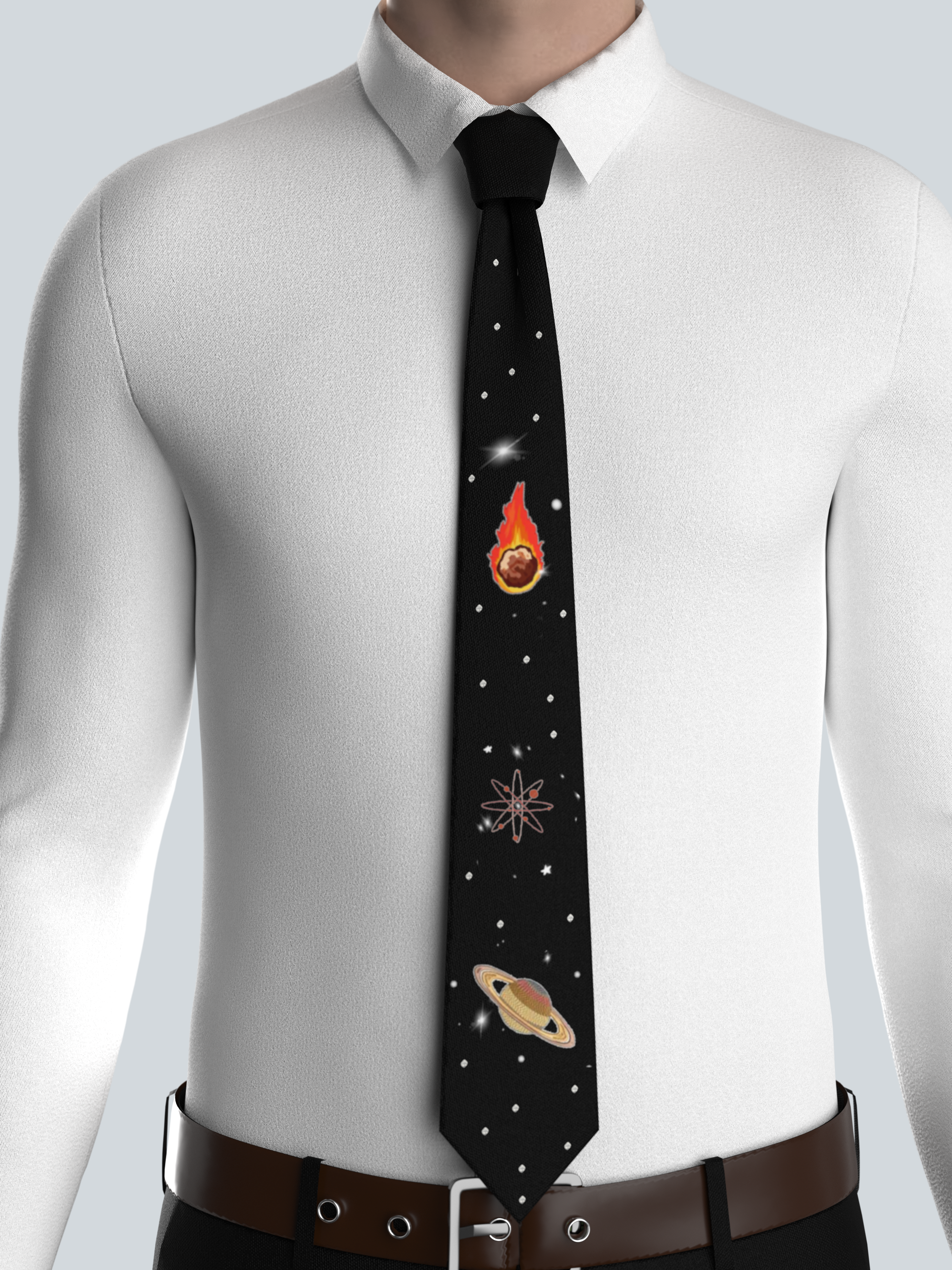 Cosmic Elegance Embroidered Tie