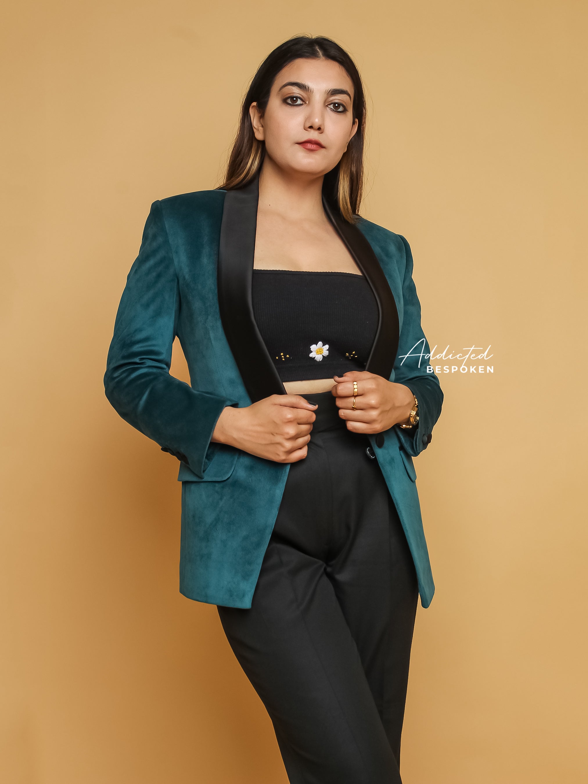 Emerald Green Velvet Blazer(CLS)