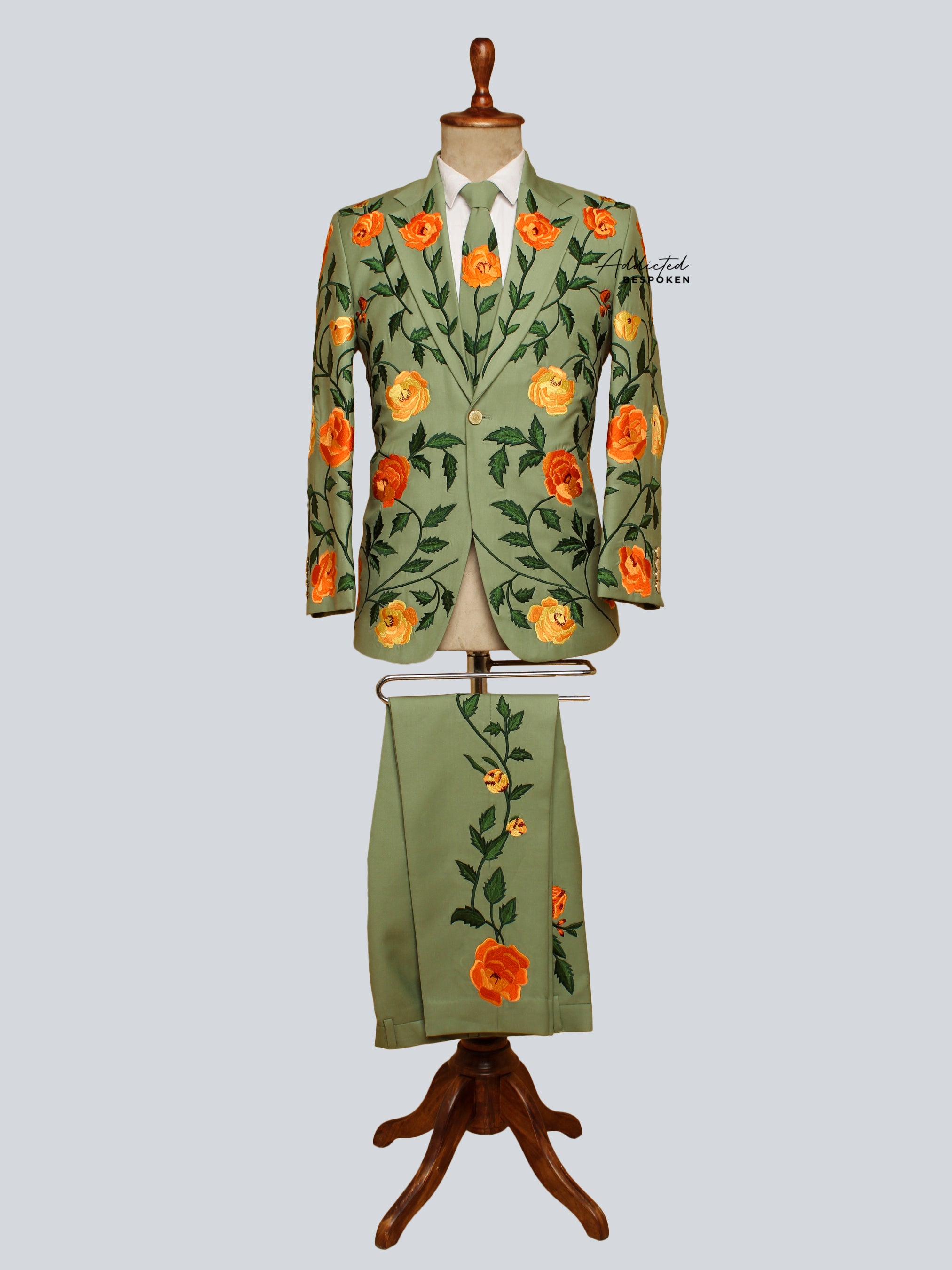 Premium Floral Embroidered Suit