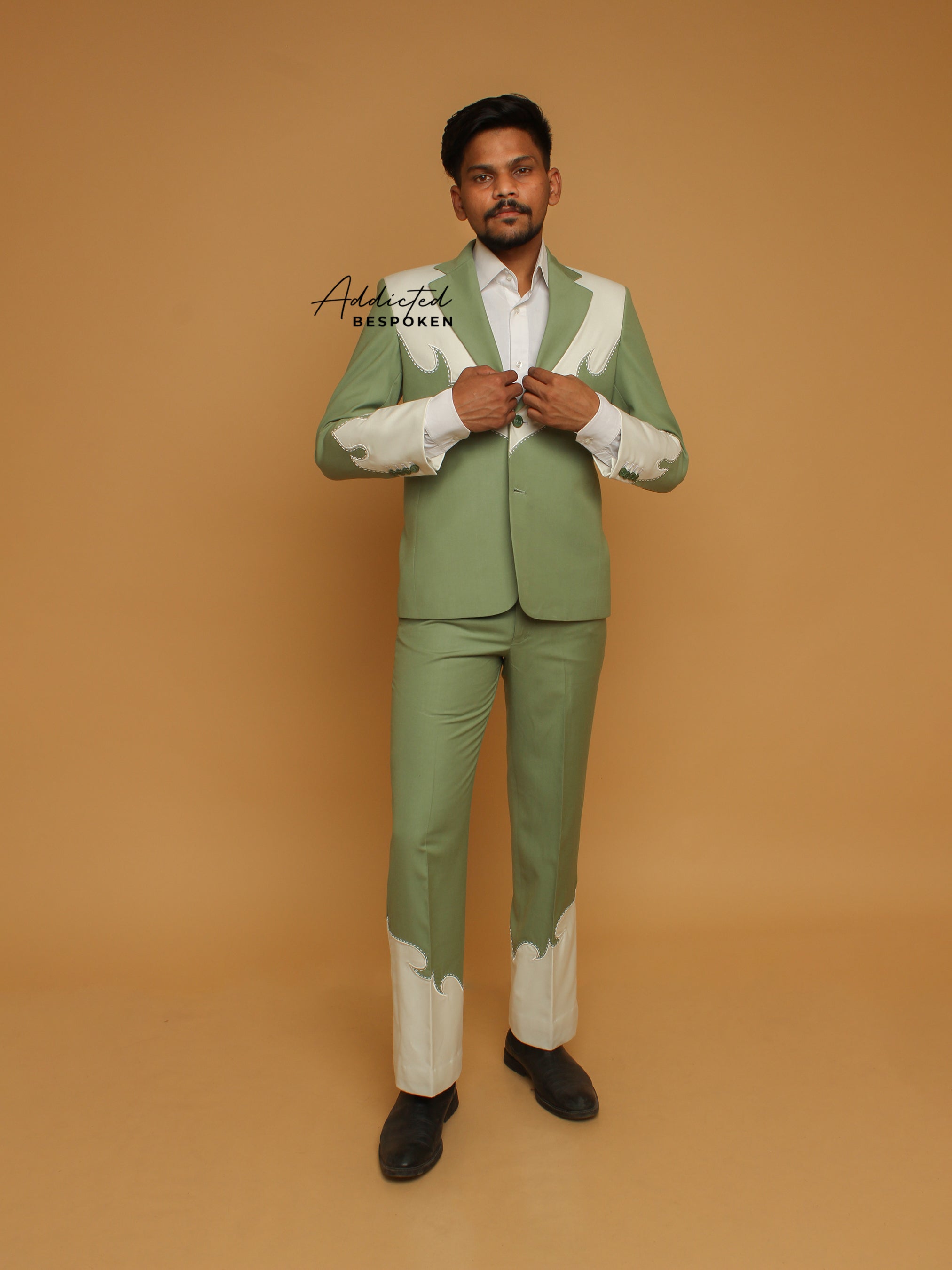 Modern Sage Western Cut Suit