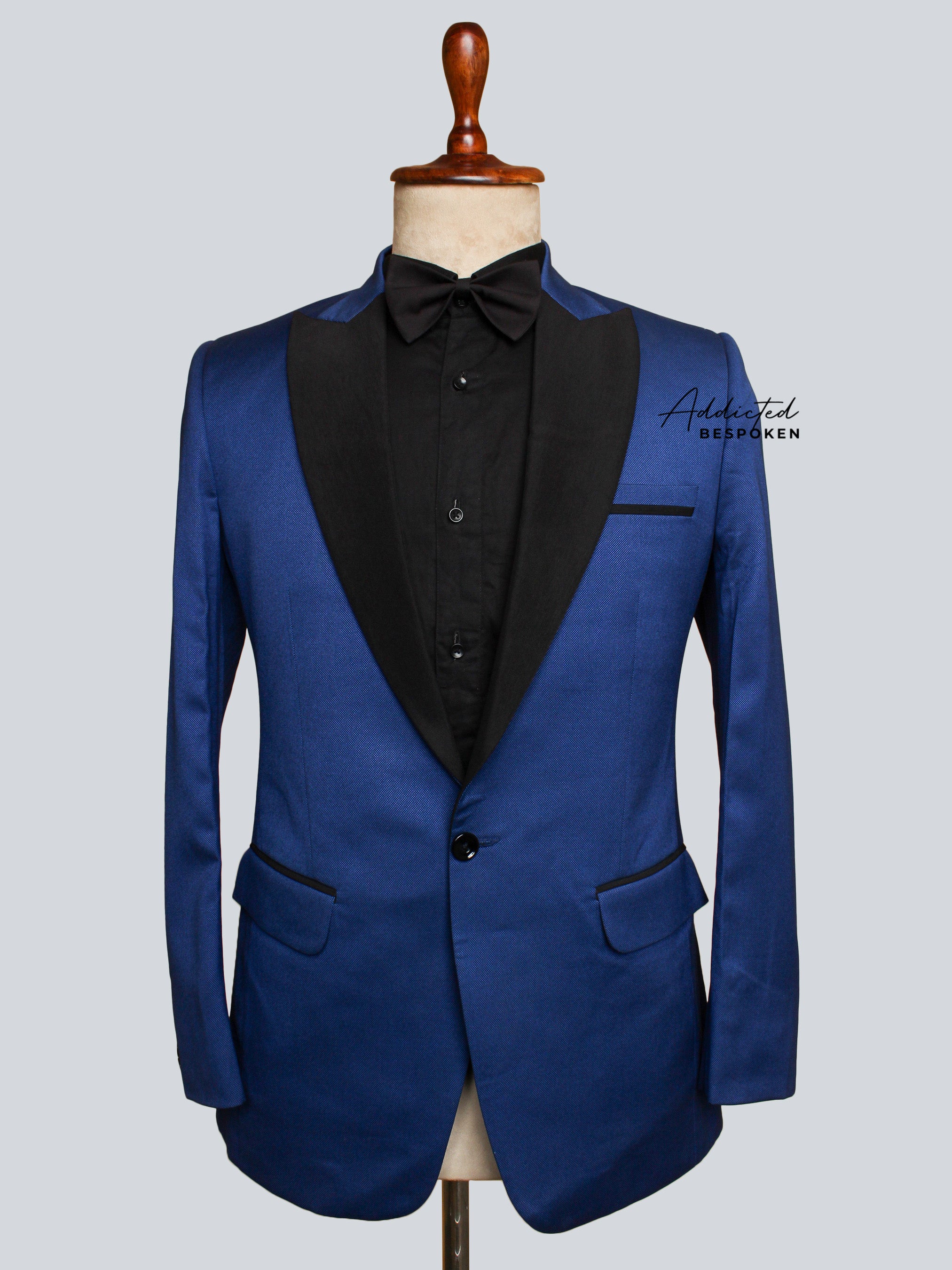Sleek Blue Tuxedo Blazer
