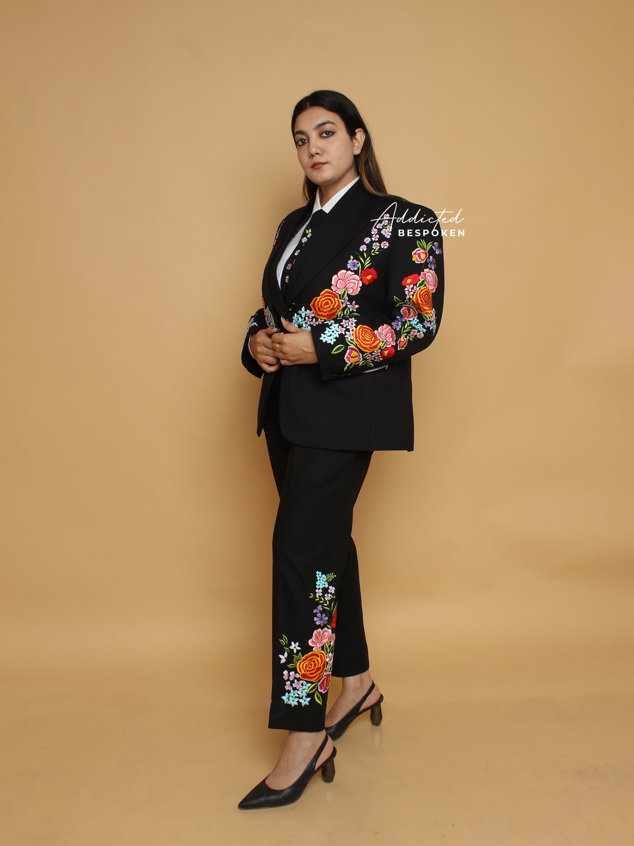 Flora & Fauna Embroidered Rhinestone Suit