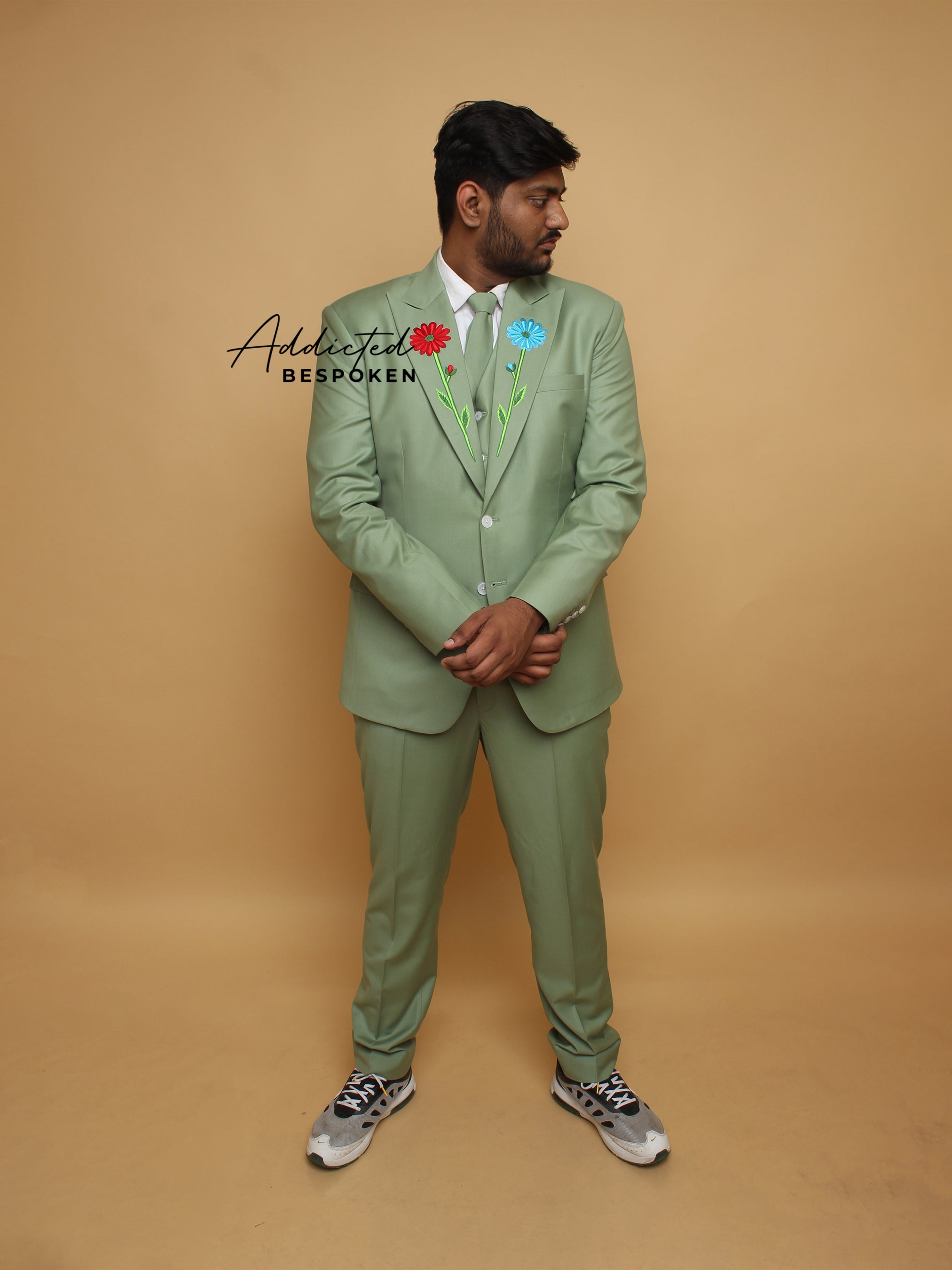 Emerald Floral Wedding Suit