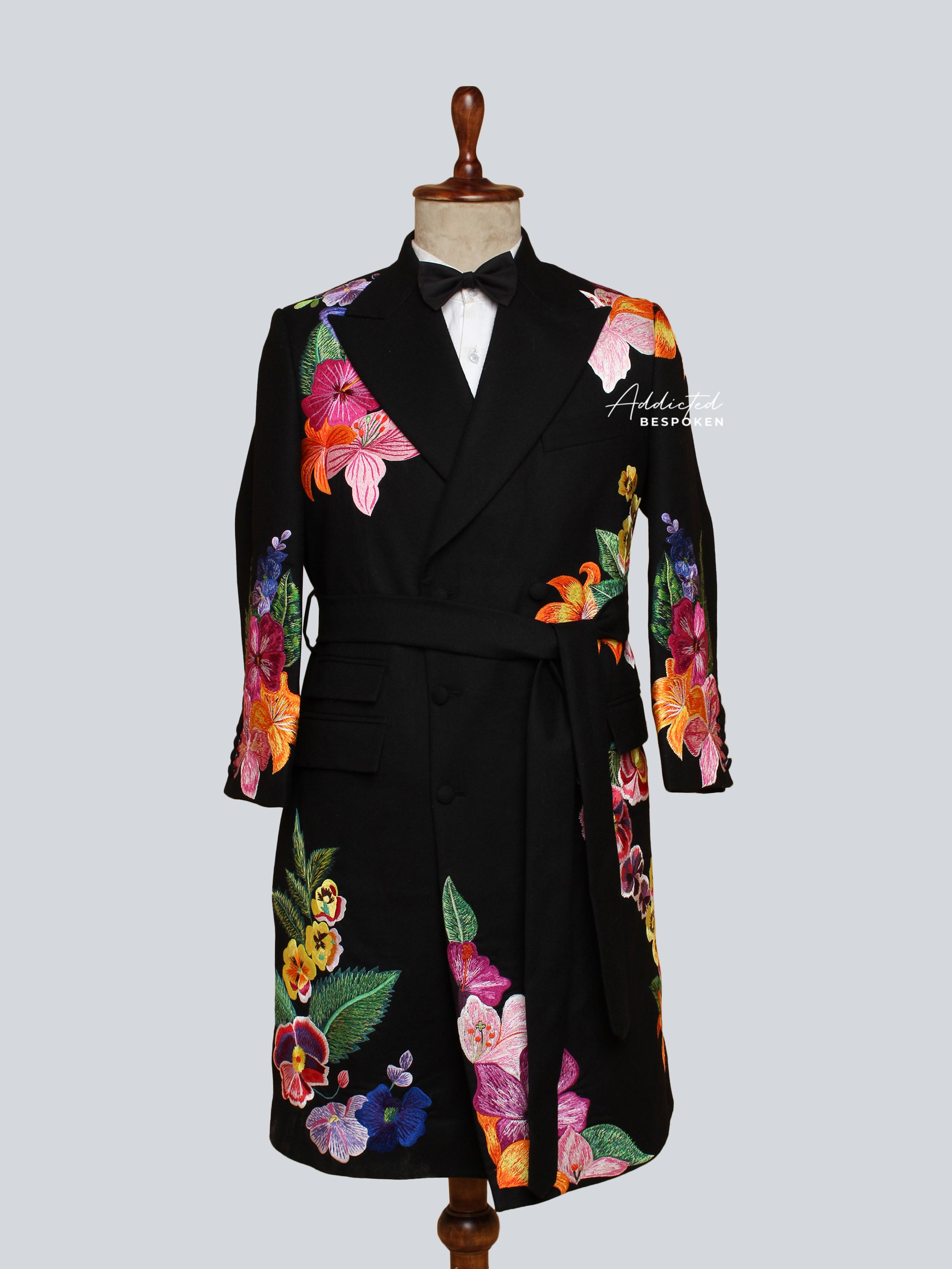 Black Floral Long Coat