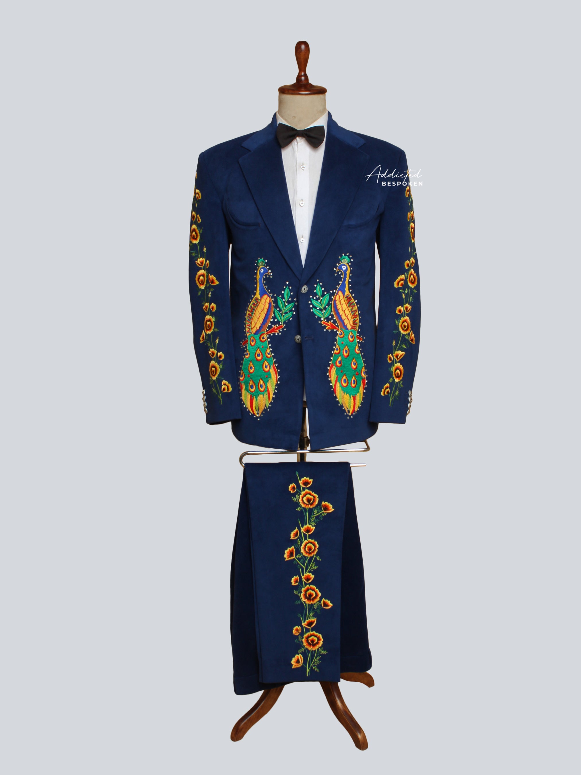 Peacock Embroidered Suit