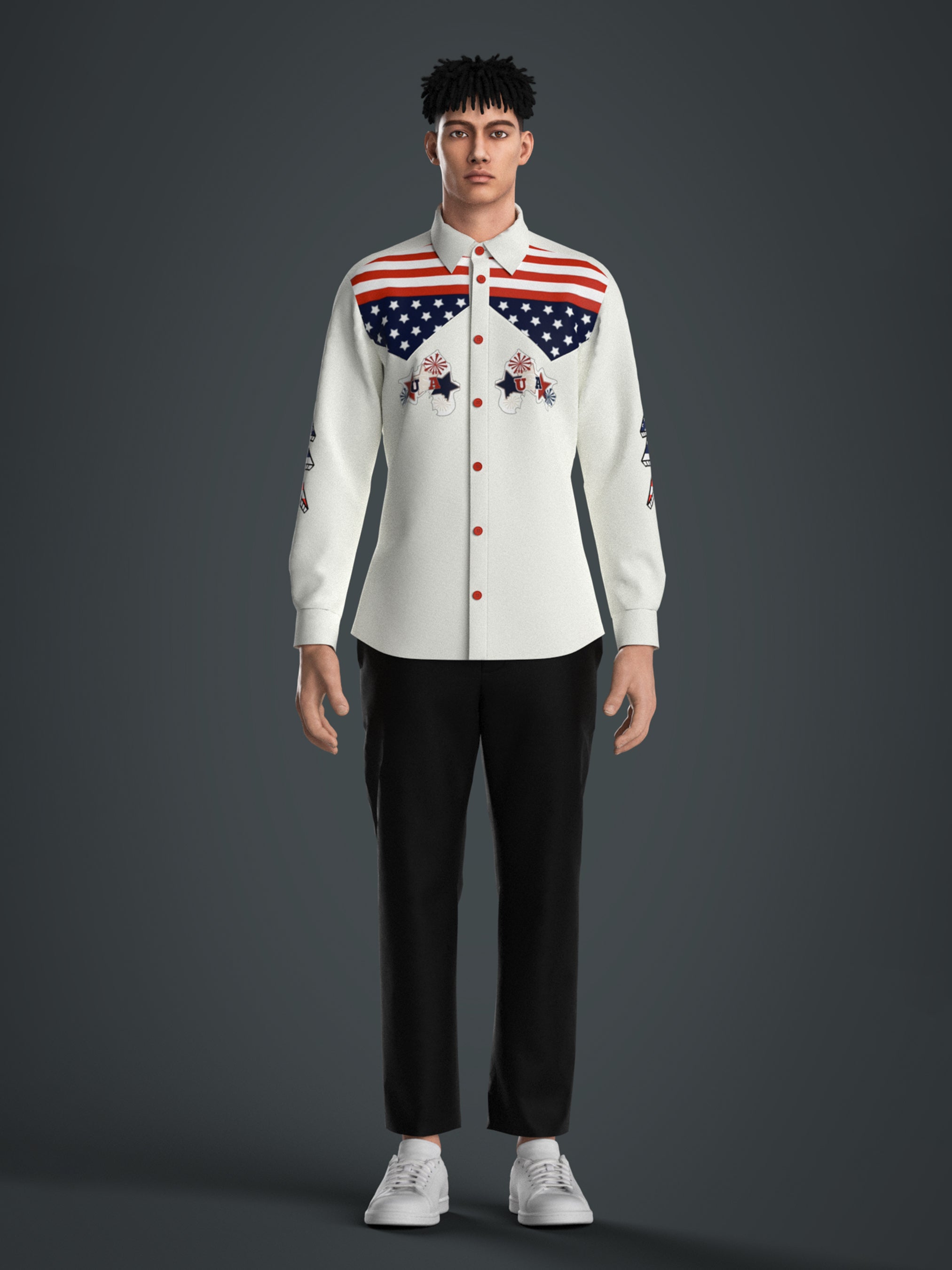 Patriotic American Embroidered Shirt