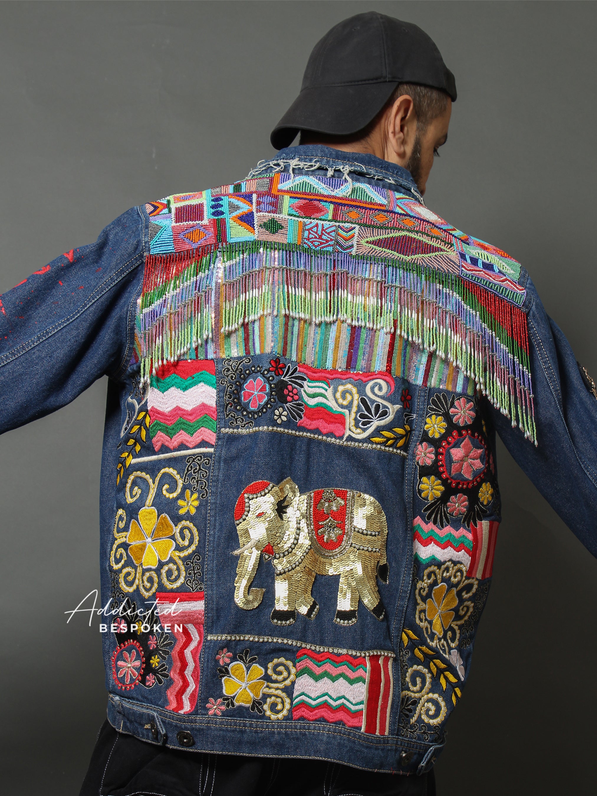 Designer Elephant Denim Jacket