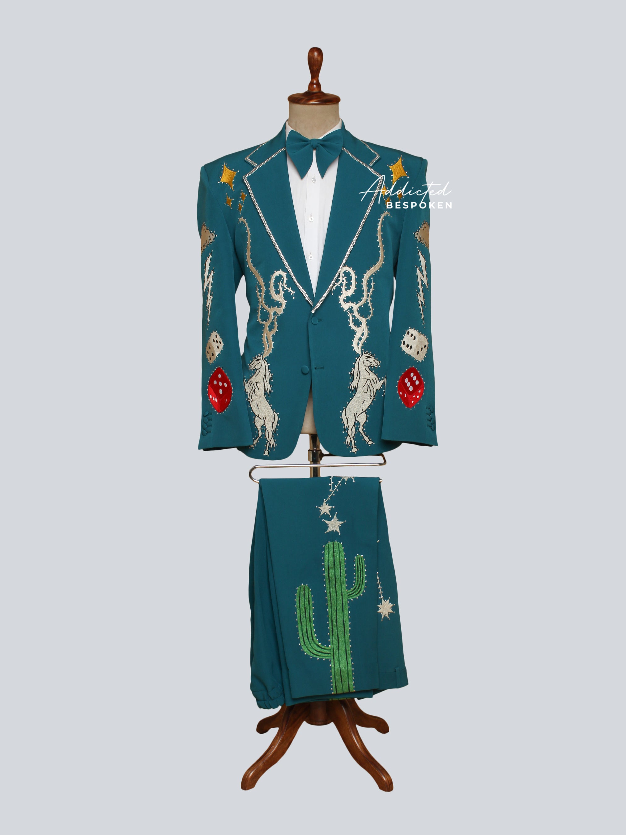 Western-Themed Embroidered Suit