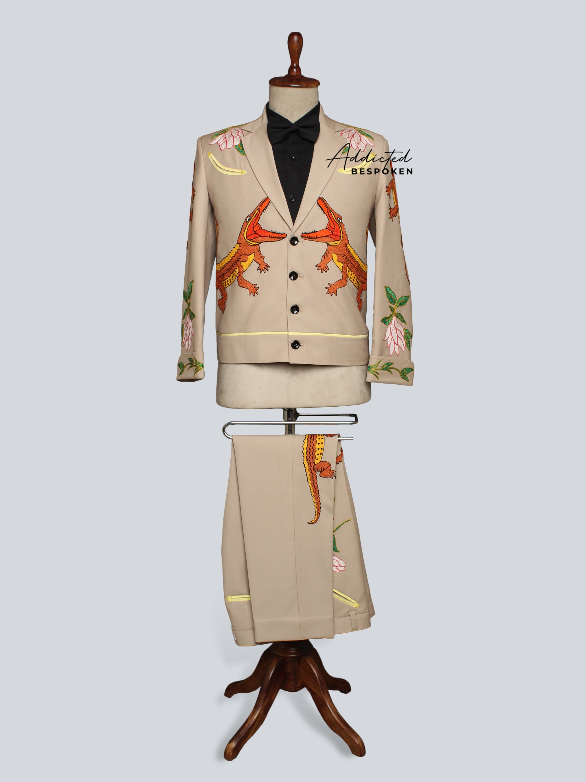 Crocodile-Themed Wedding Suit