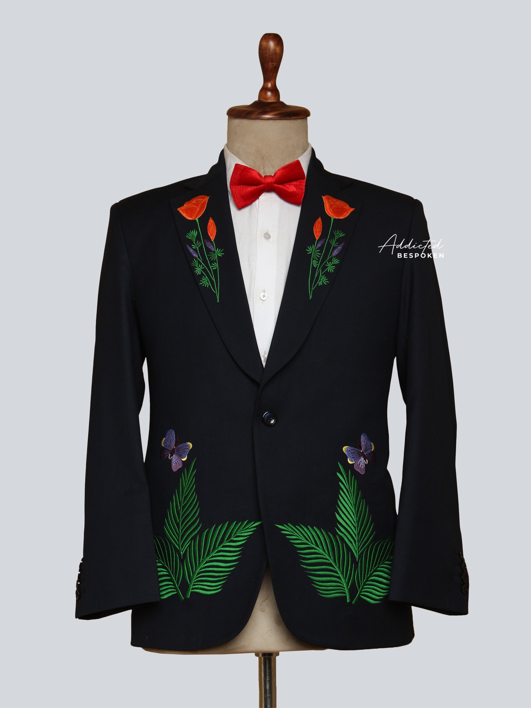 Butterfly & Floral Embroidered Suit