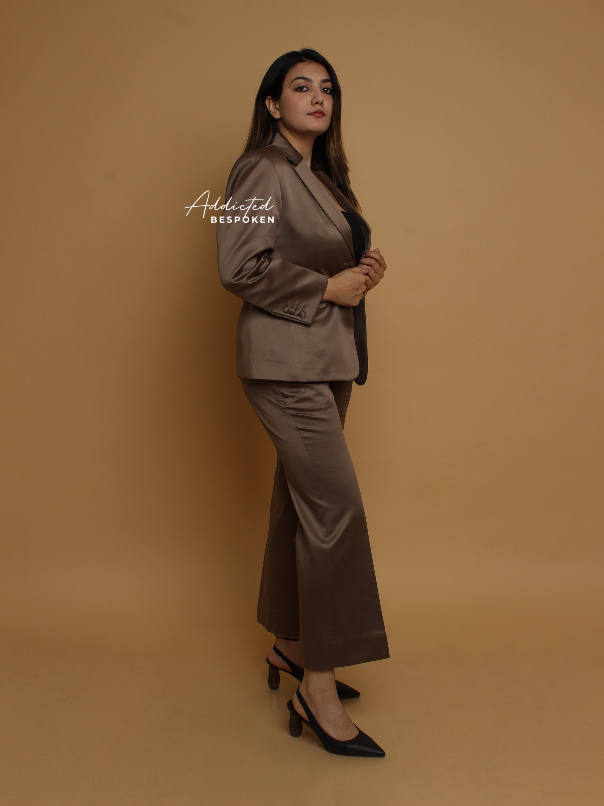 Elegant Rustic Satin Suit