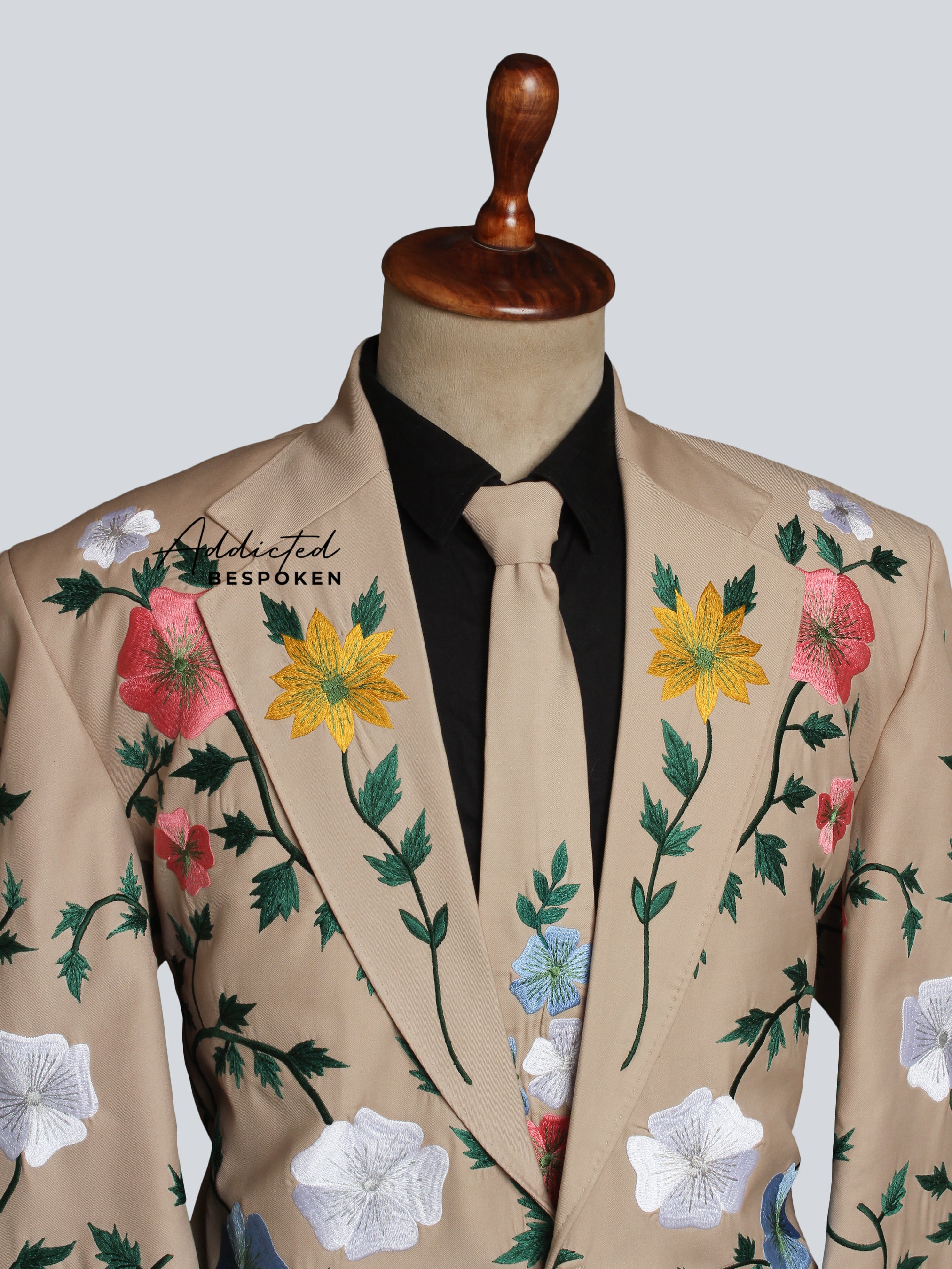 Multicolor Floral Embroidered Suit