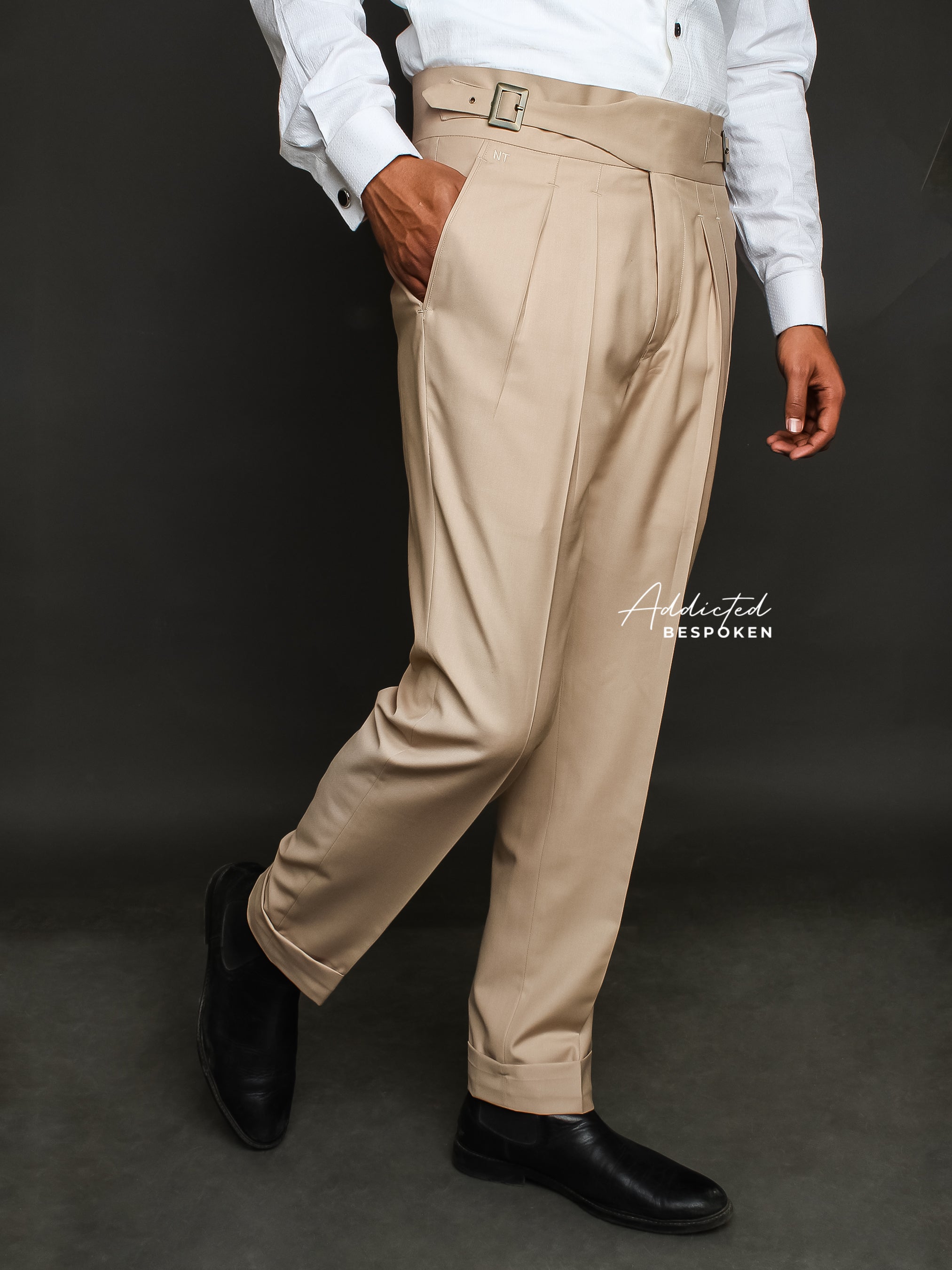 Formal Beige Cotton Pant