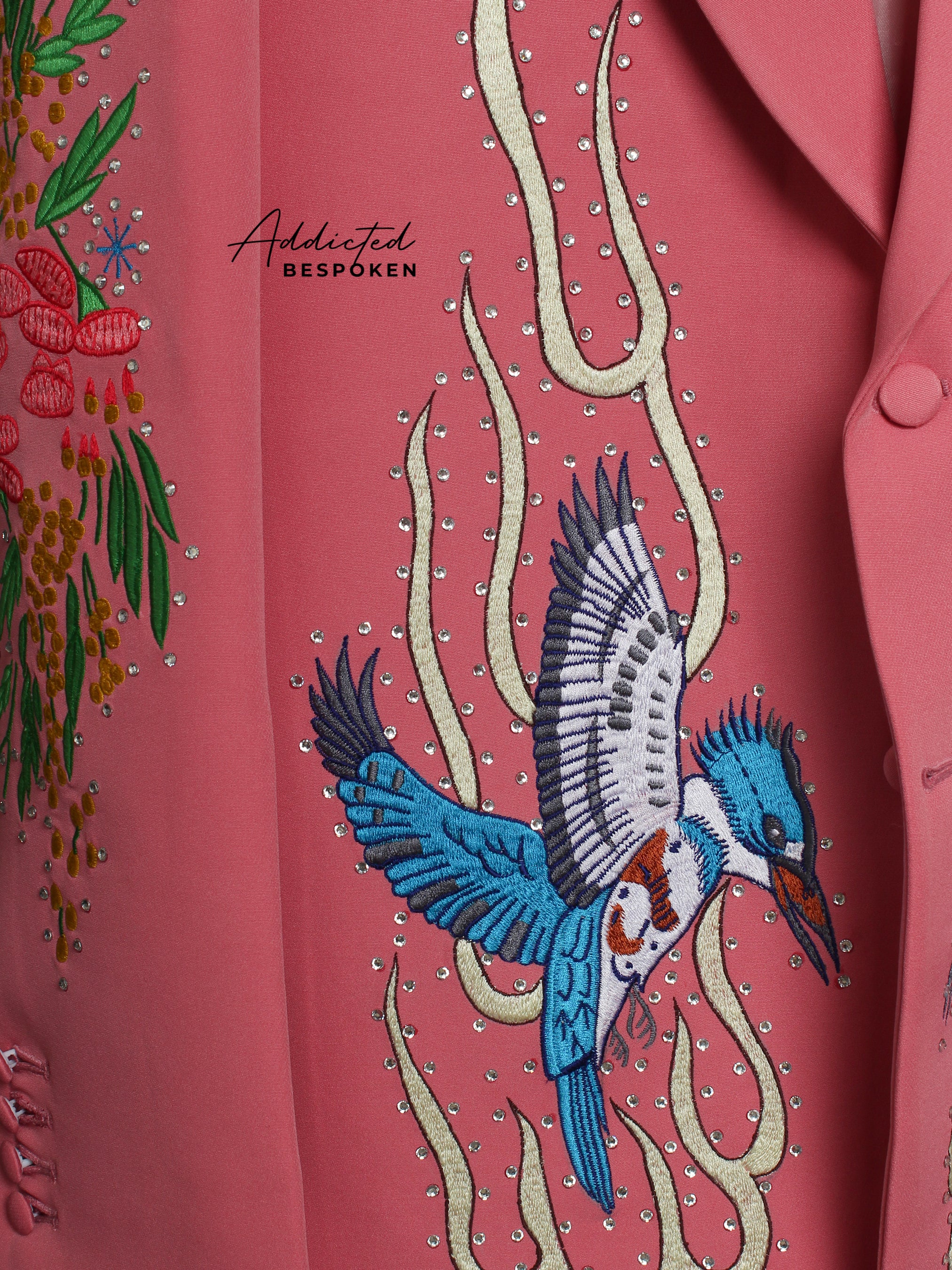 Rose Meadow Kingfisher Embroidered Suit