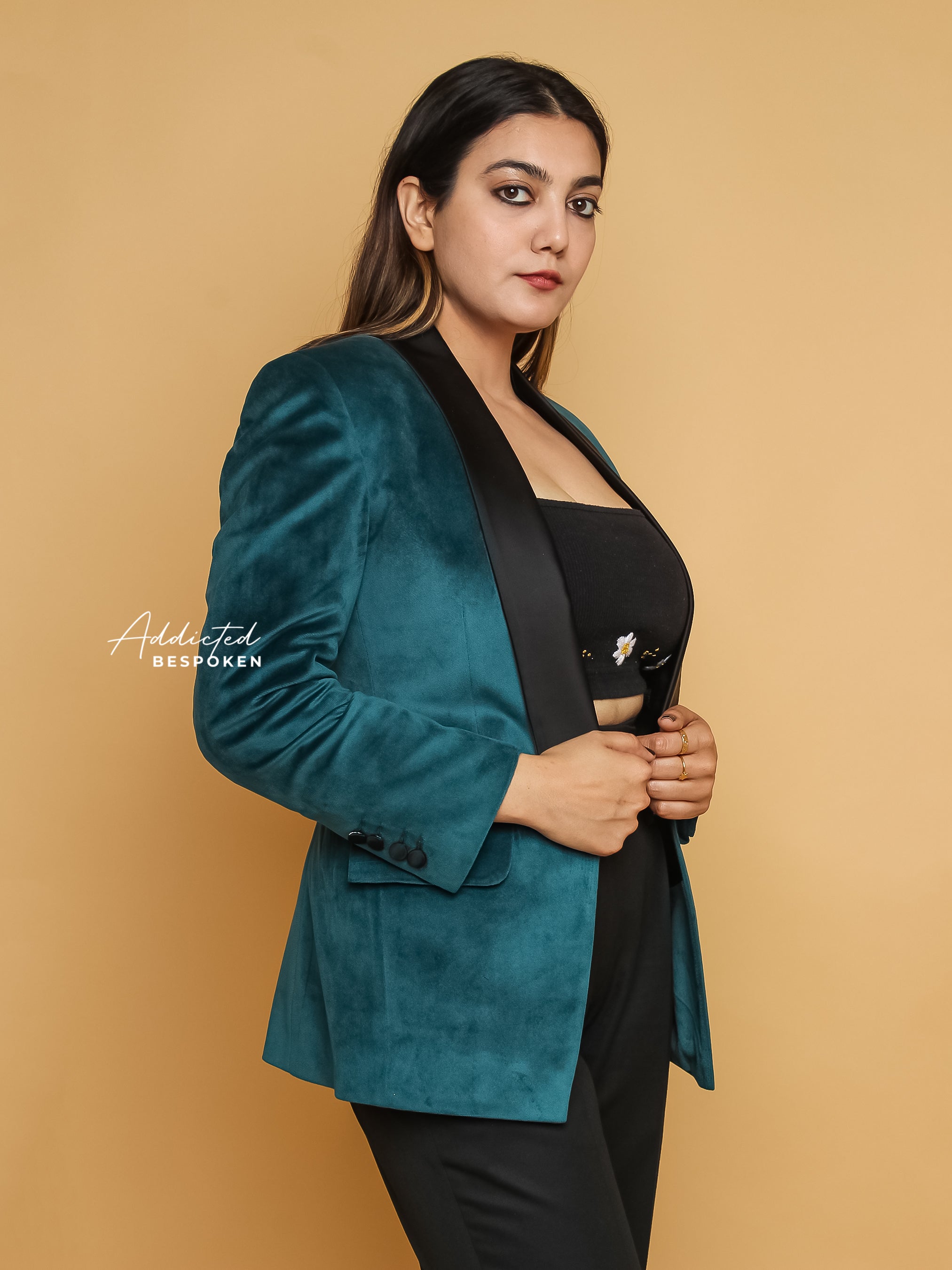 Emerald Green Velvet Blazer(CLS)