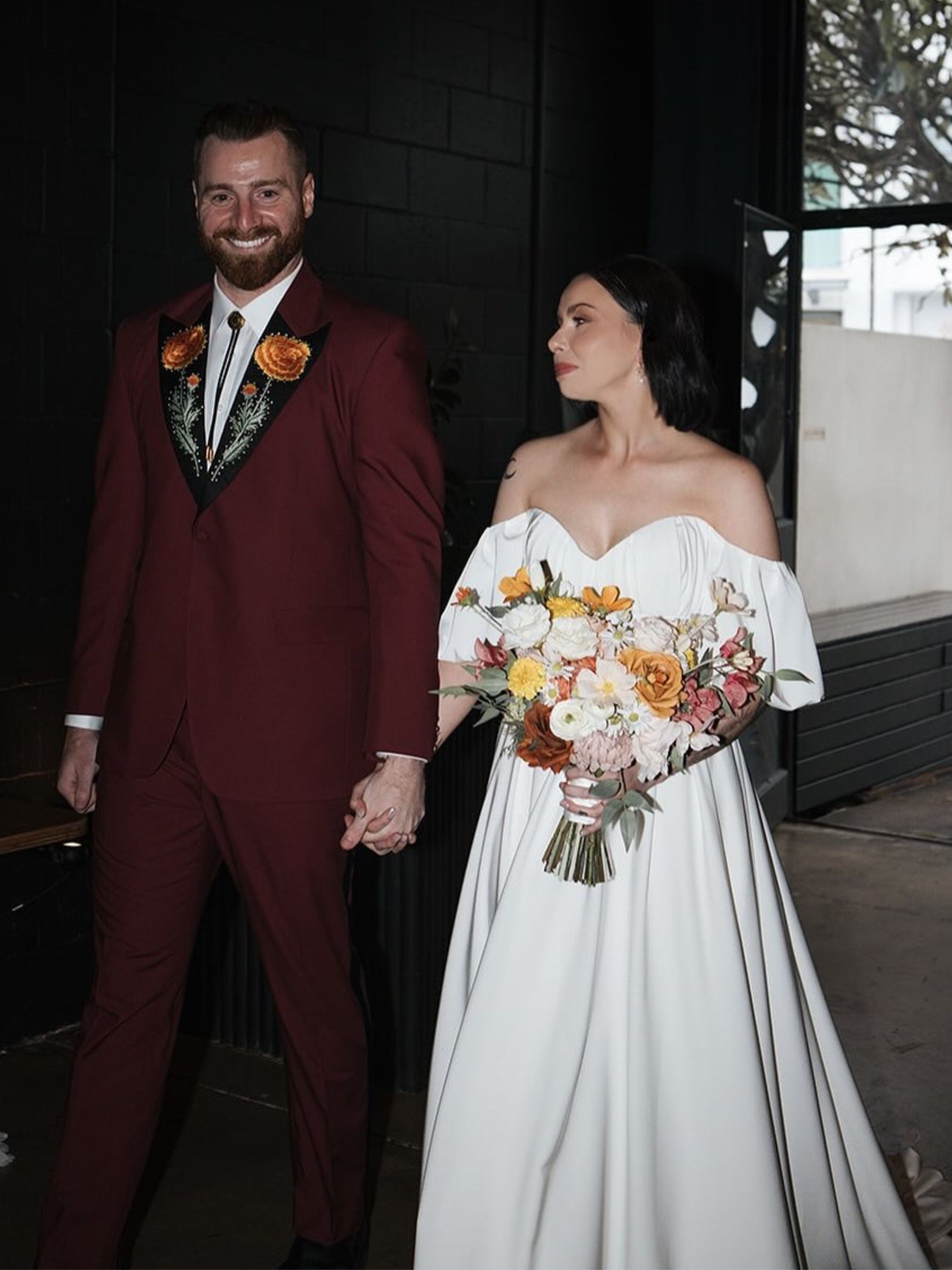 Marigold Blossom Embroidered Tuxedo