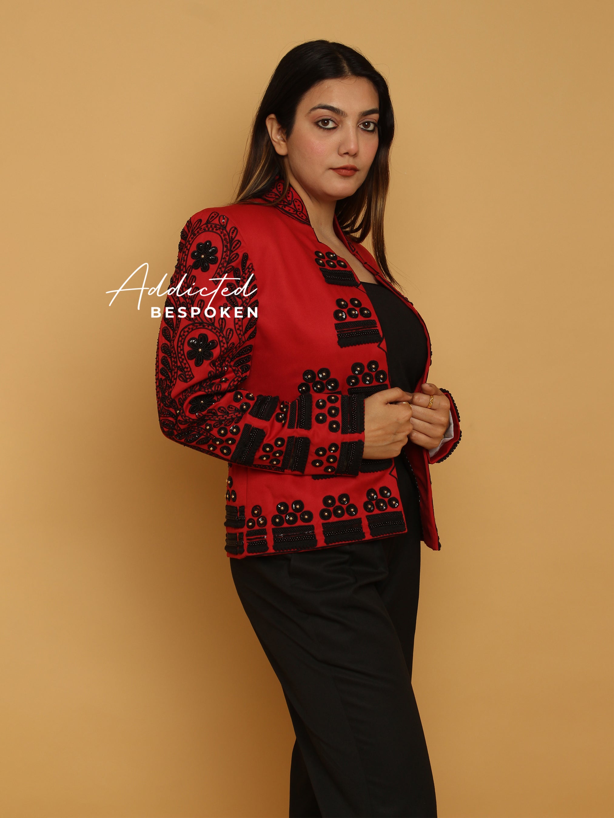 Red Embroidered Toreador Jacket