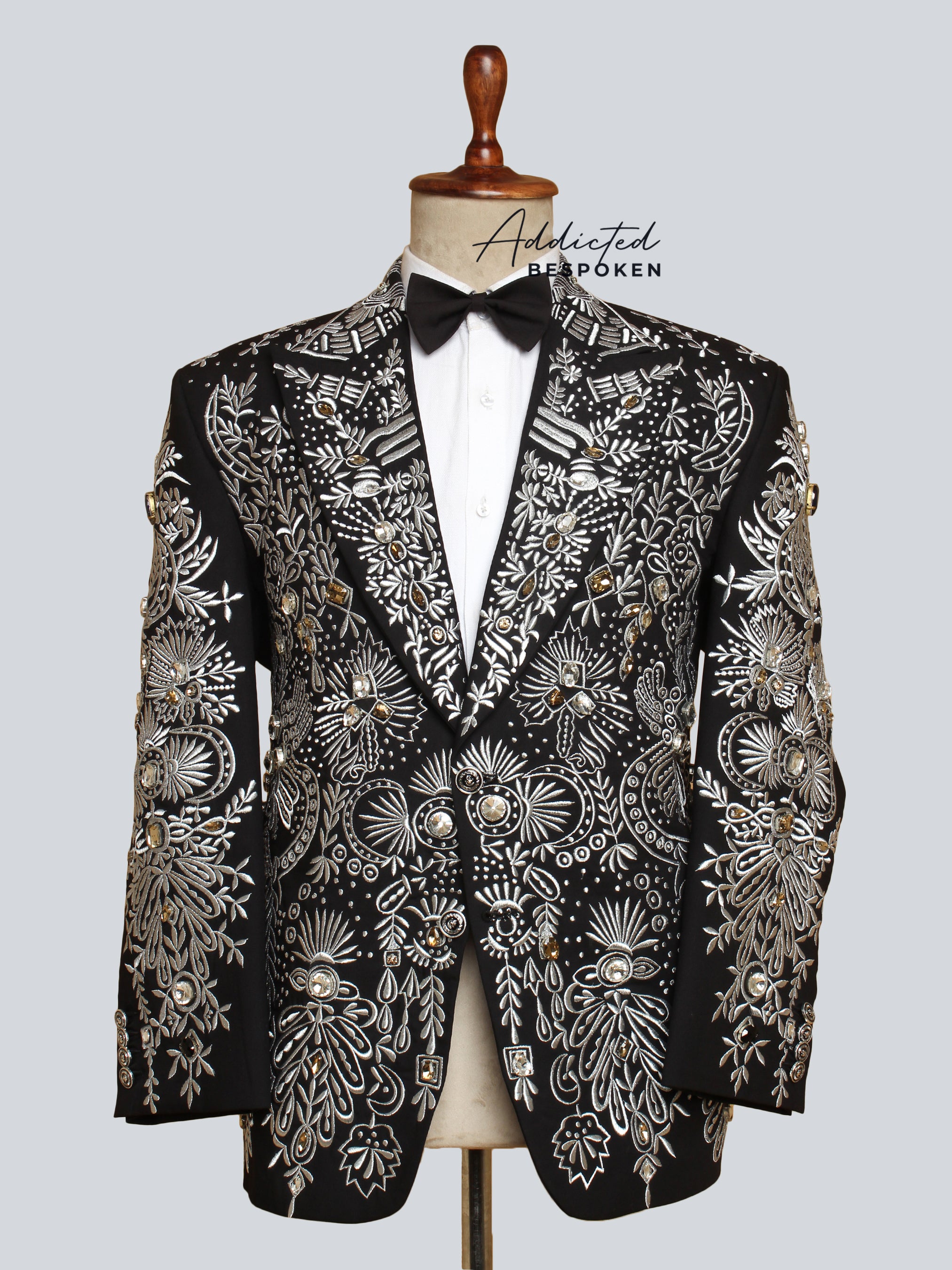 Embellished Embroidered Blazer Suit