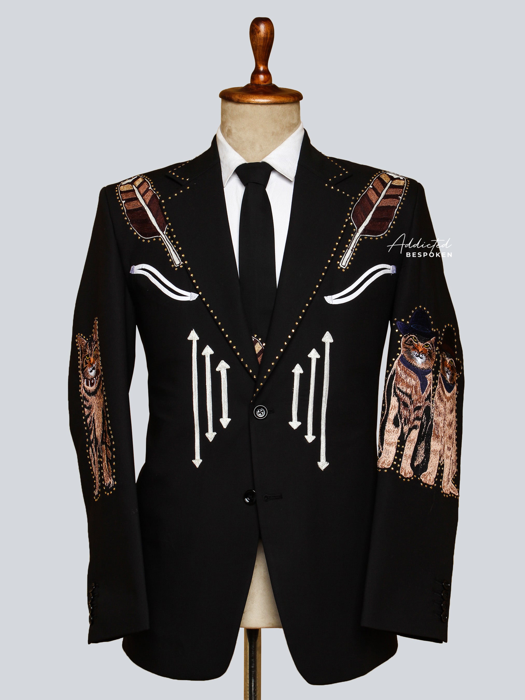 Cowboy Eagle Floral Rhinestone Suit