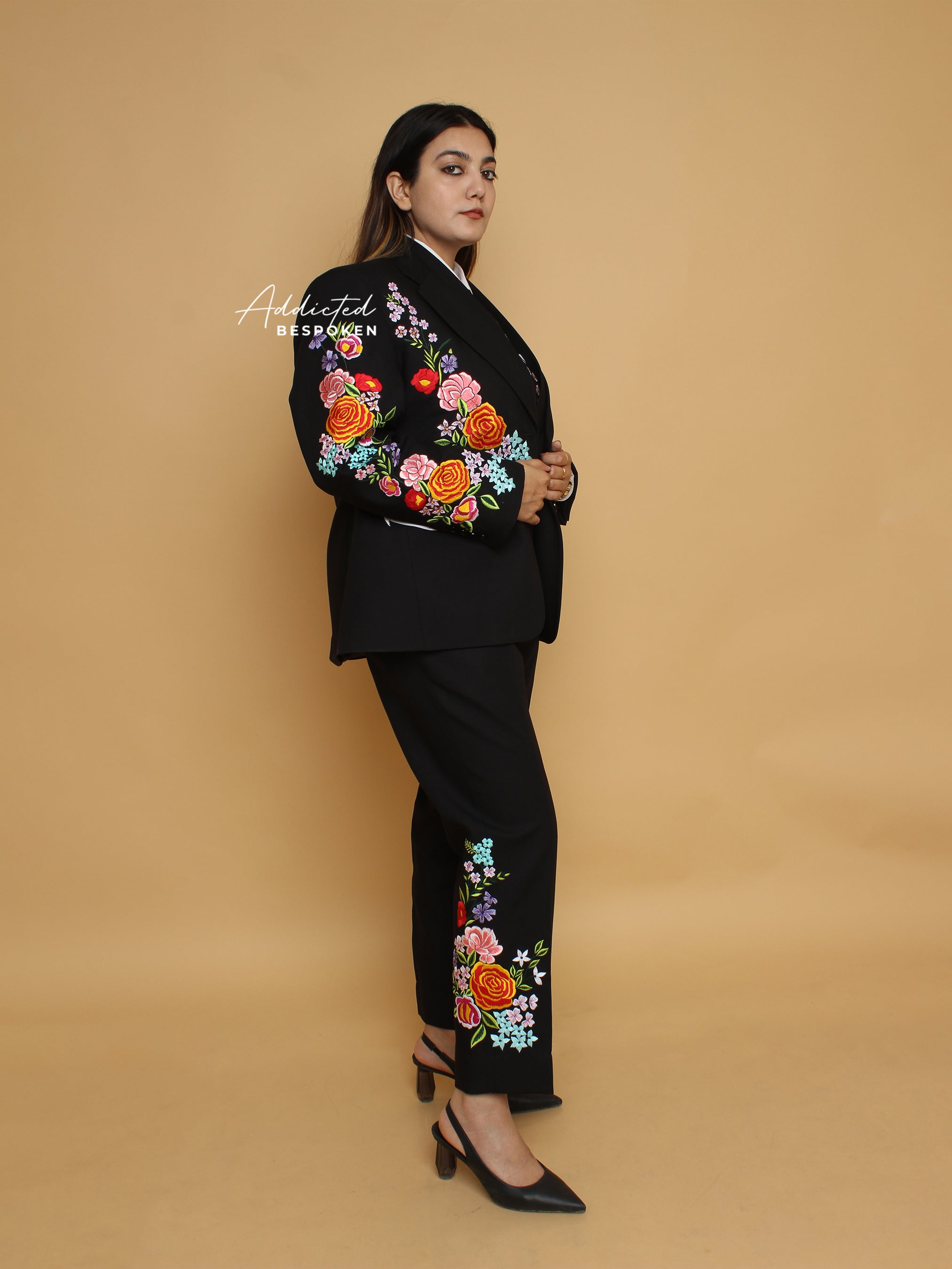 Flora & Fauna Embroidered Rhinestone Suit