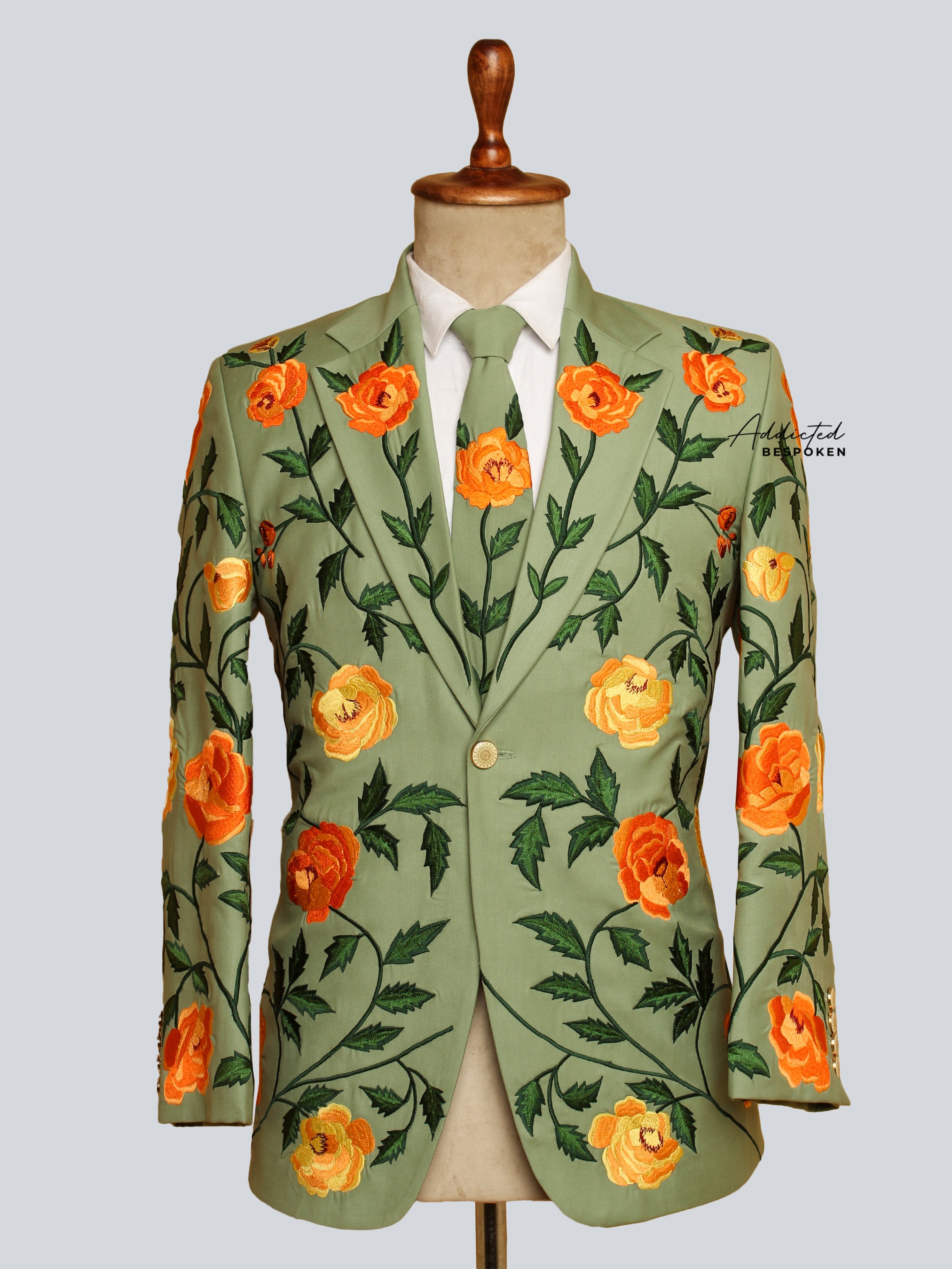 Premium Floral Embroidered Suit