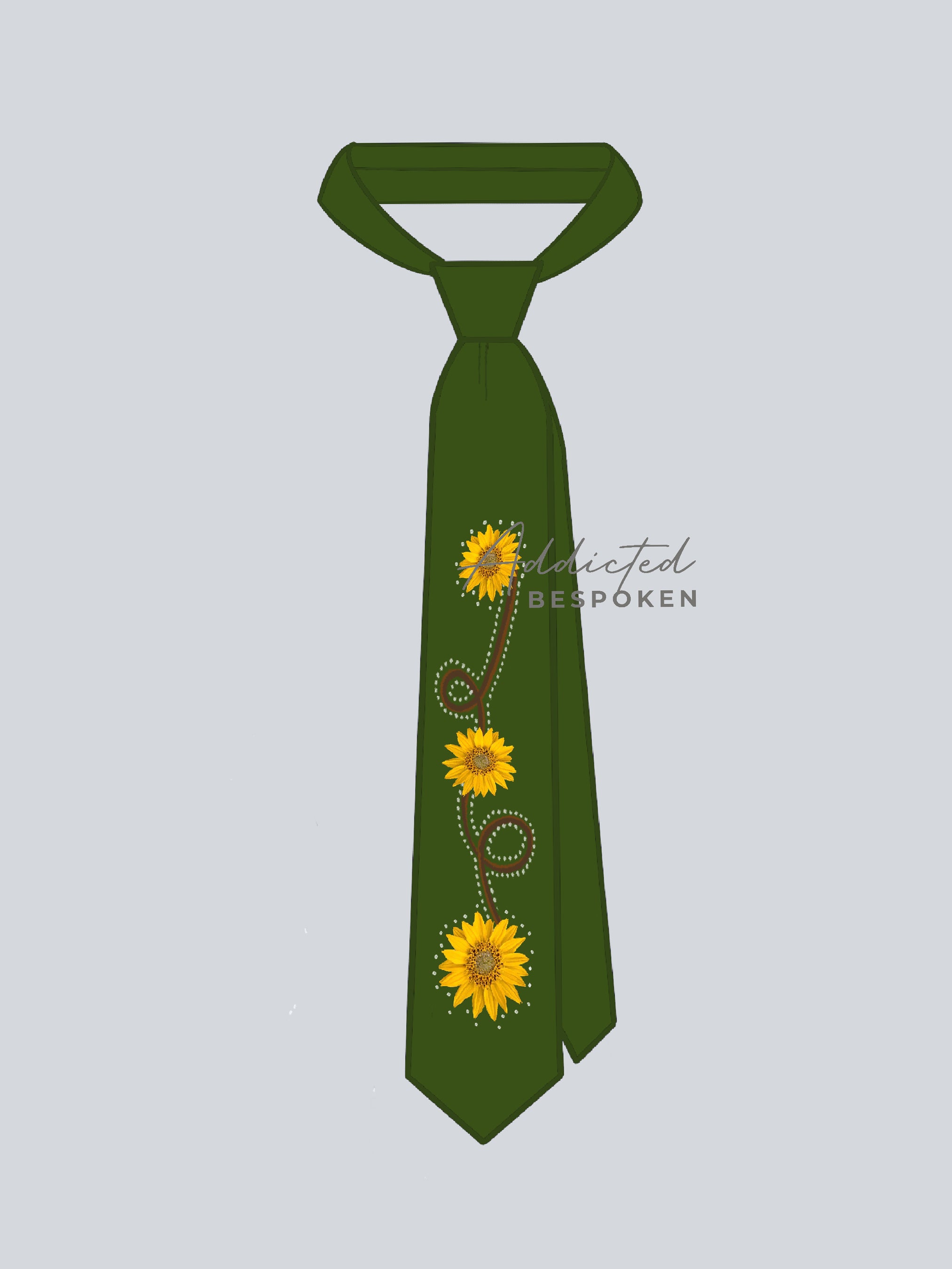 Luxe Sunflower Embroidery Tie