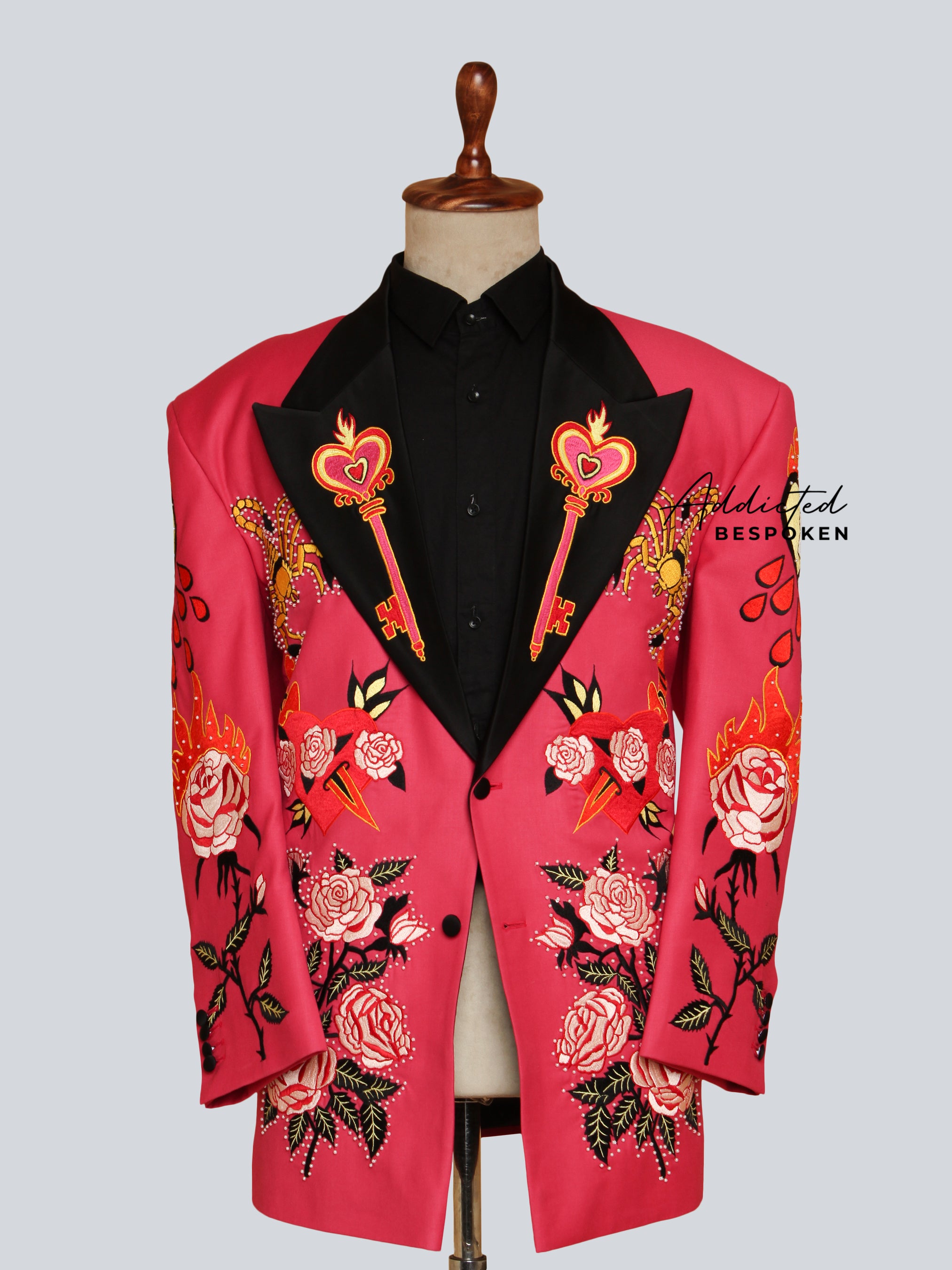 Vivid Rose Embellished Suit