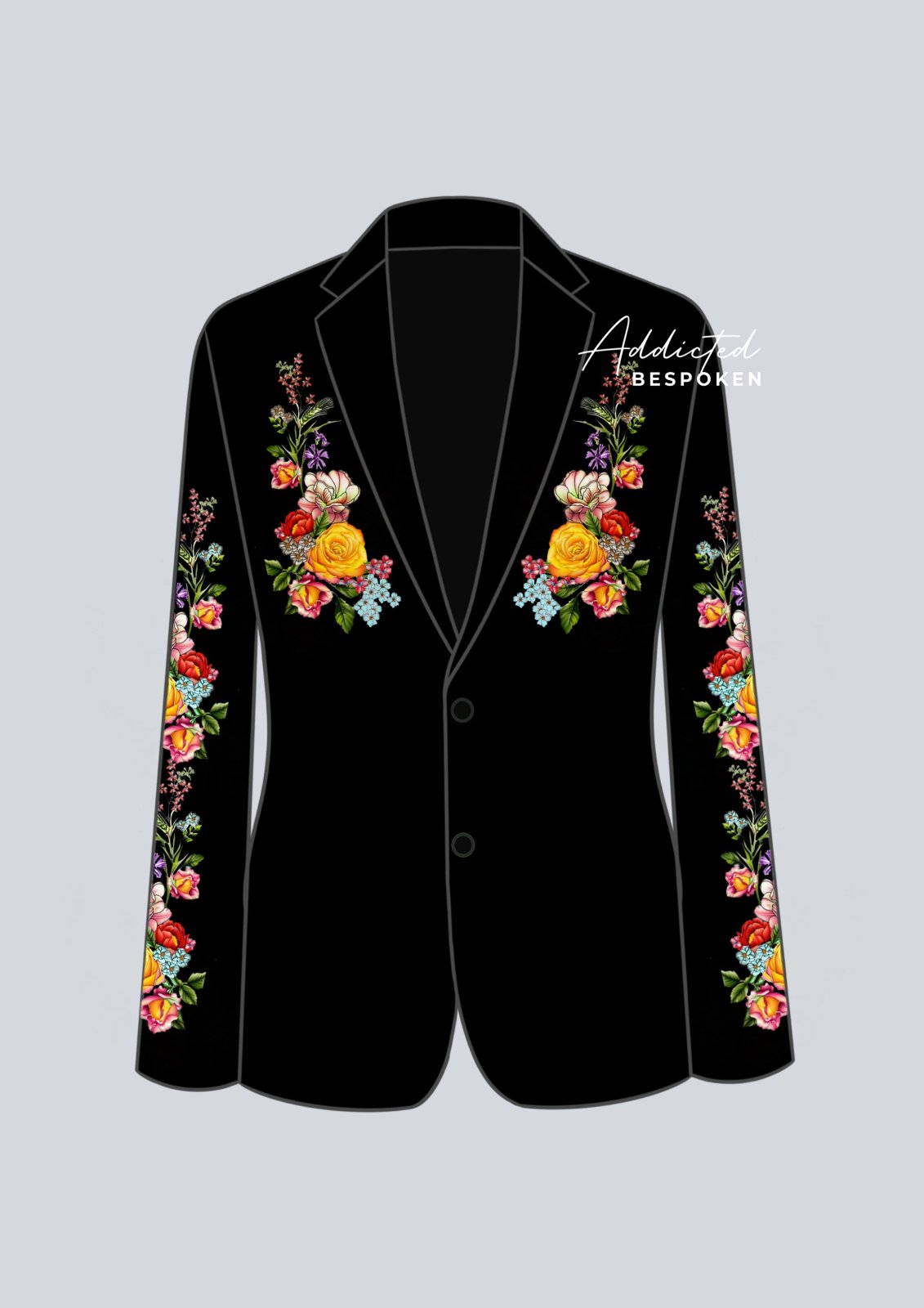 Flora & Fauna Embroidered Black Suit