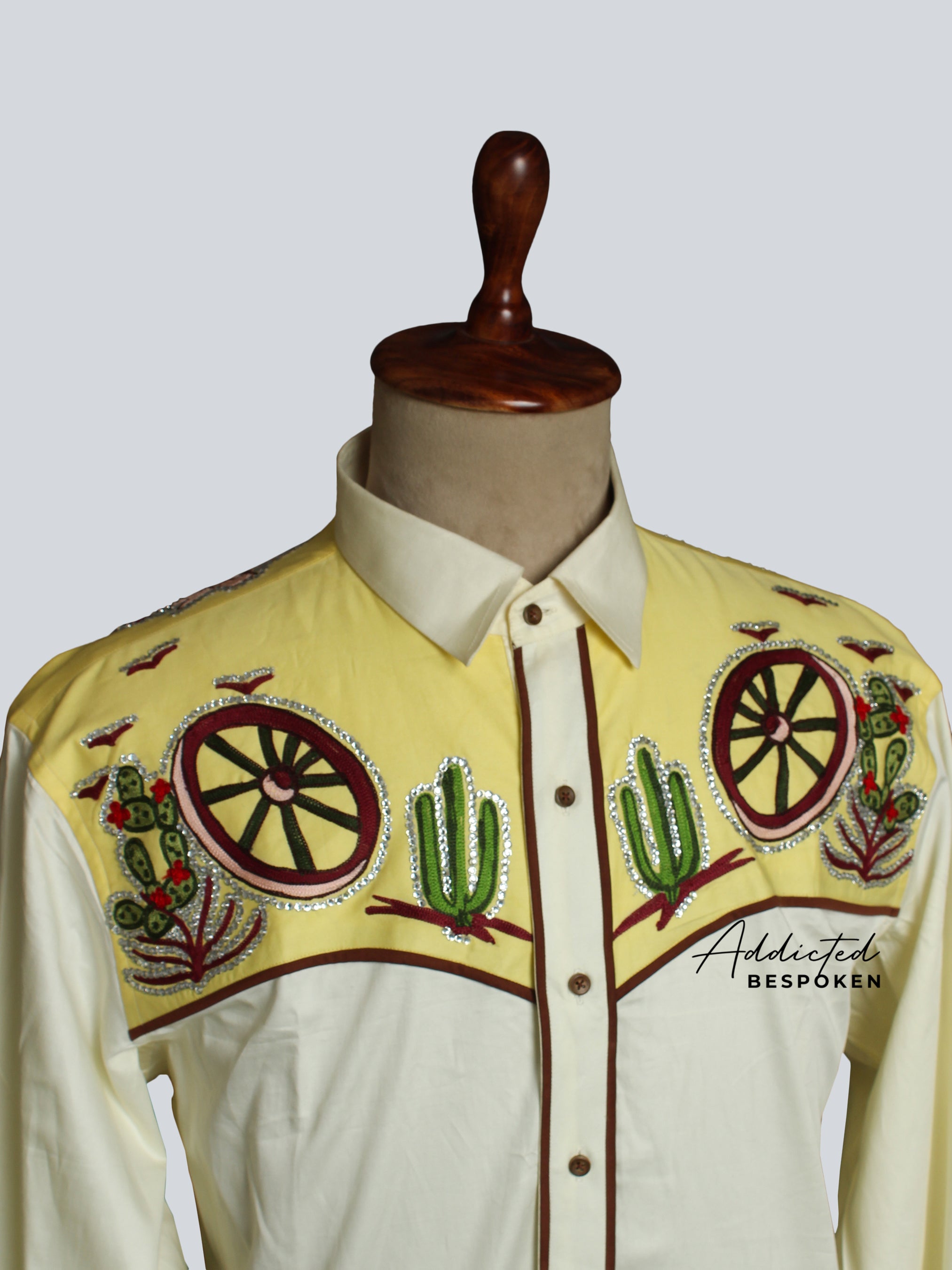 Cactus & Wheel Embroidered Shirt