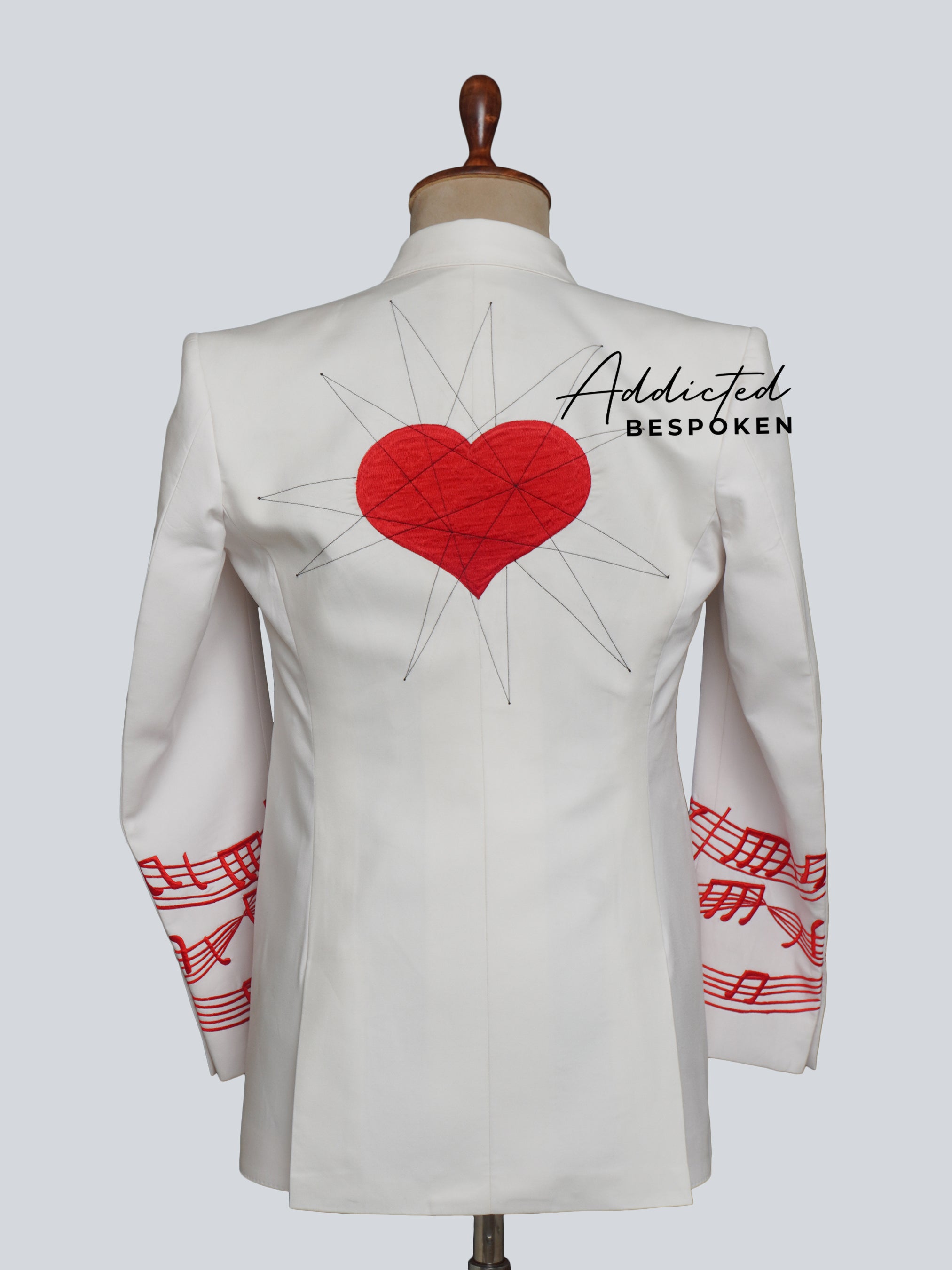 Hearts & Music Notes Embroidered Suit