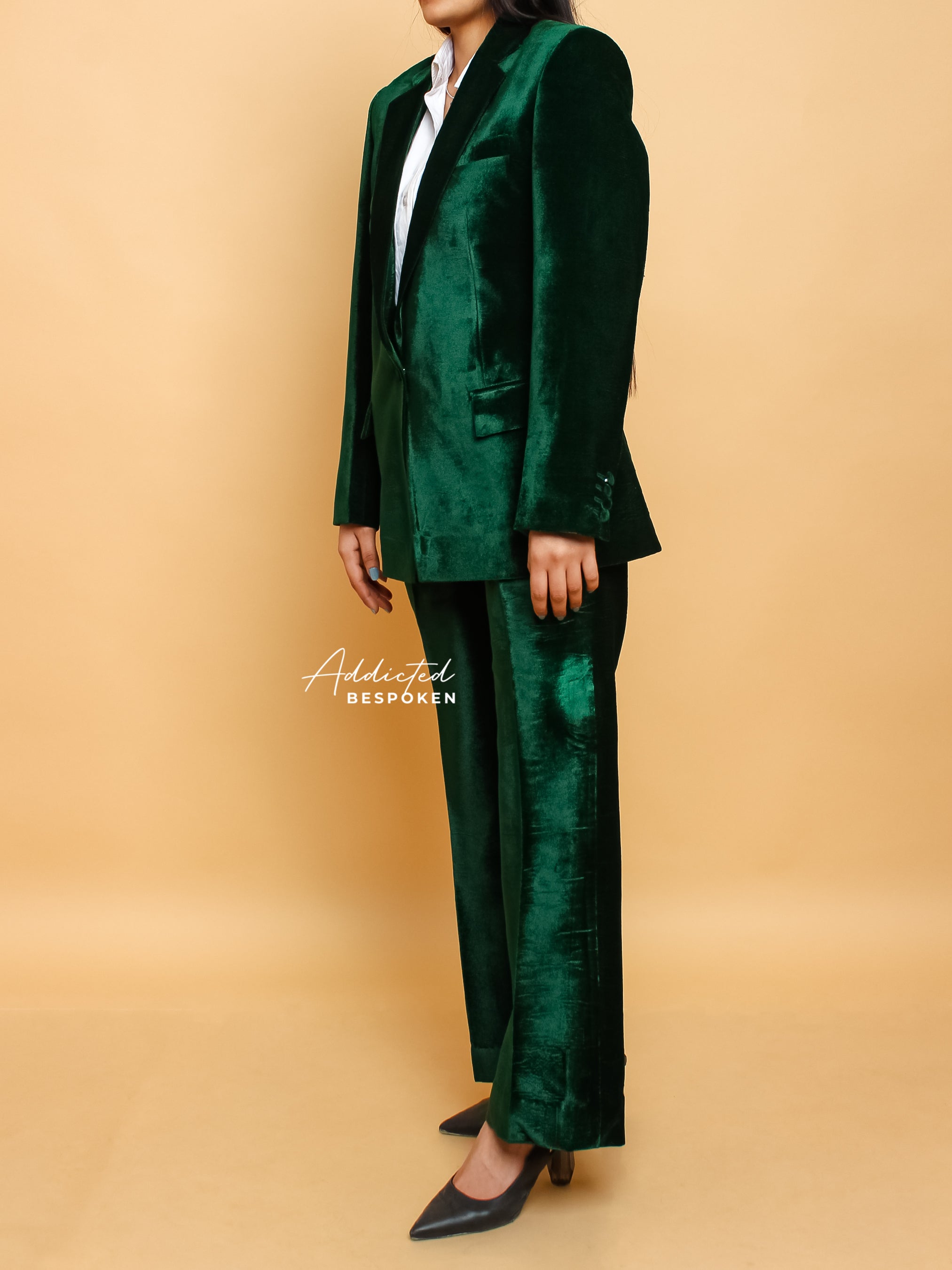 Green Velvet Power Suit