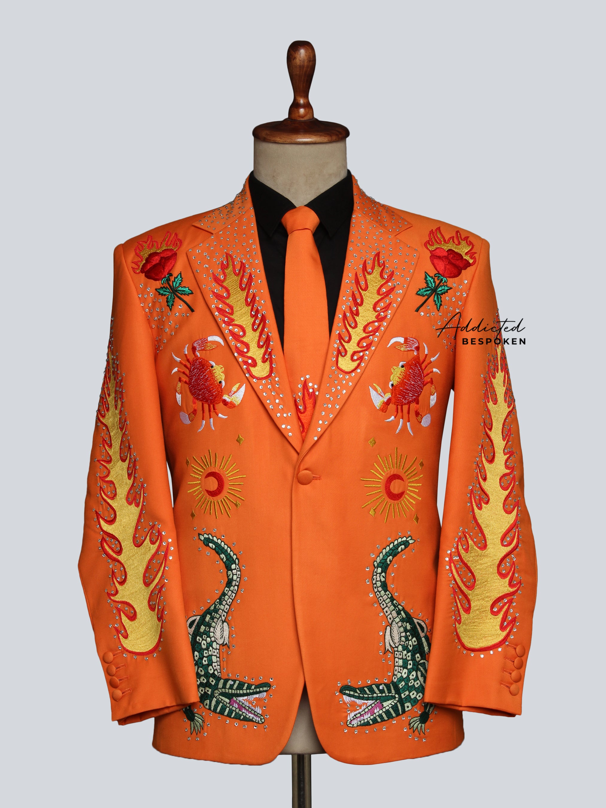 Crocodile Embroidered Suit