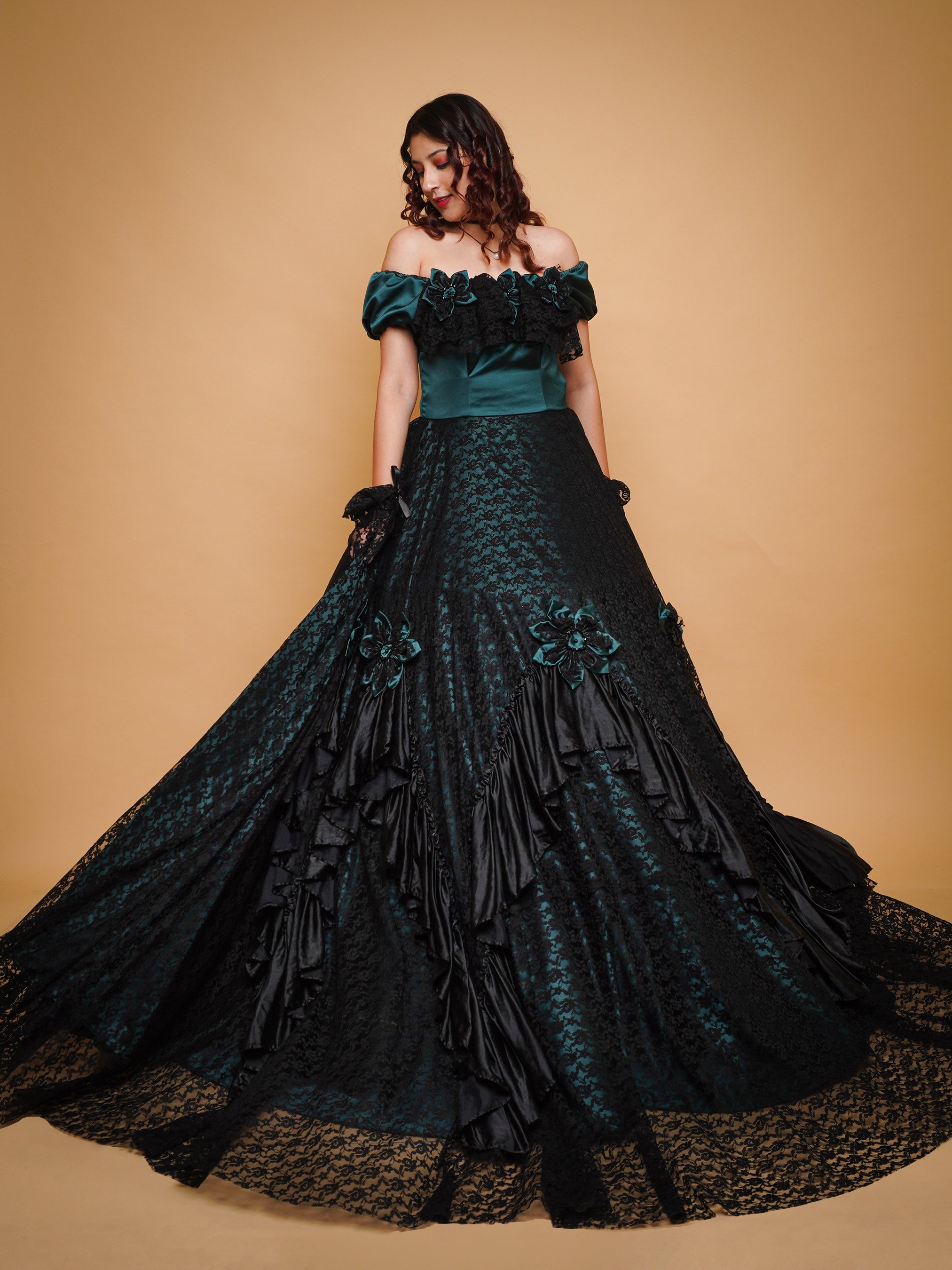 Satin & Lace Gothic Gown