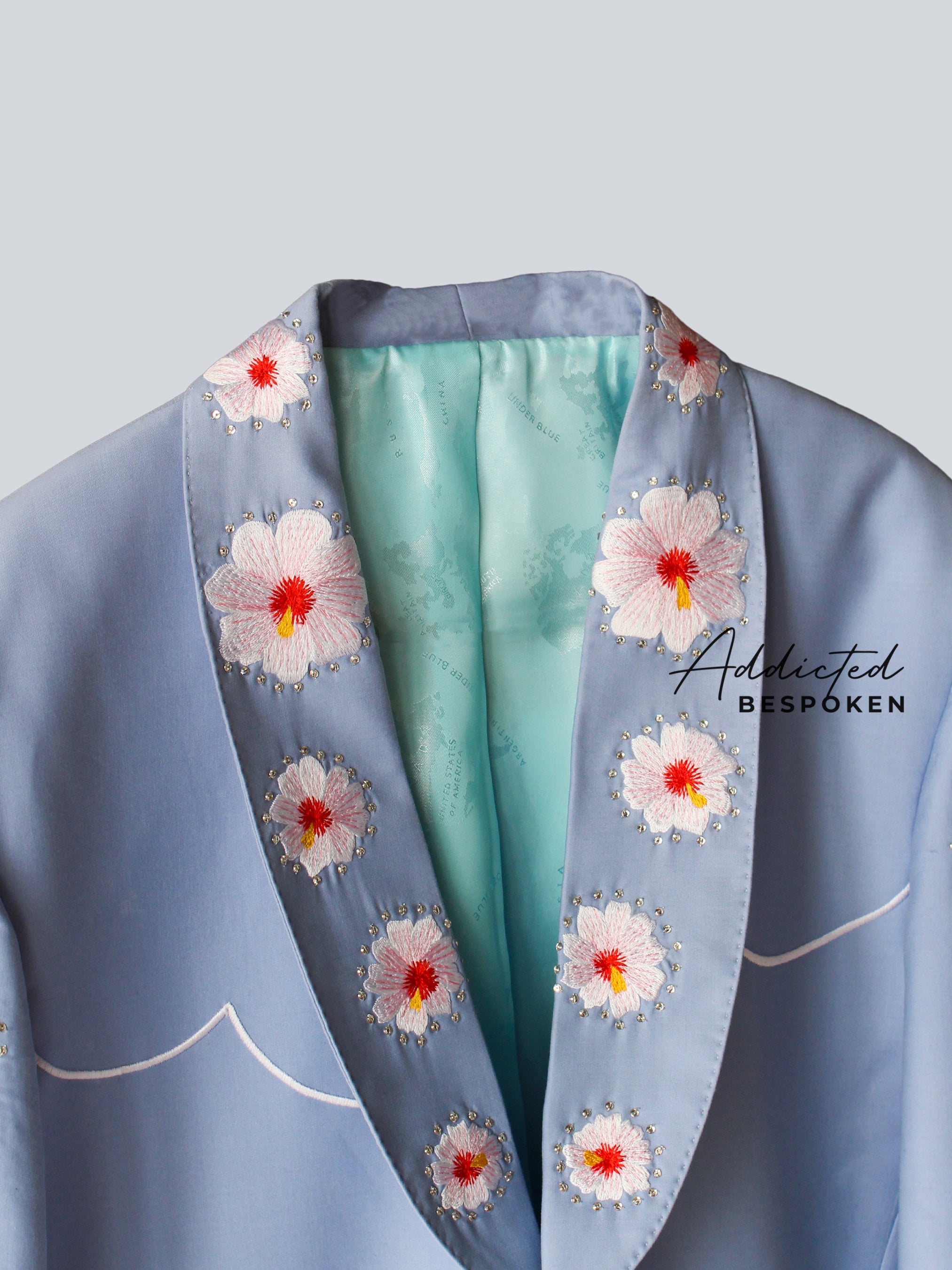 Opulent Floral Embroidery Tailored Fashion Jacket