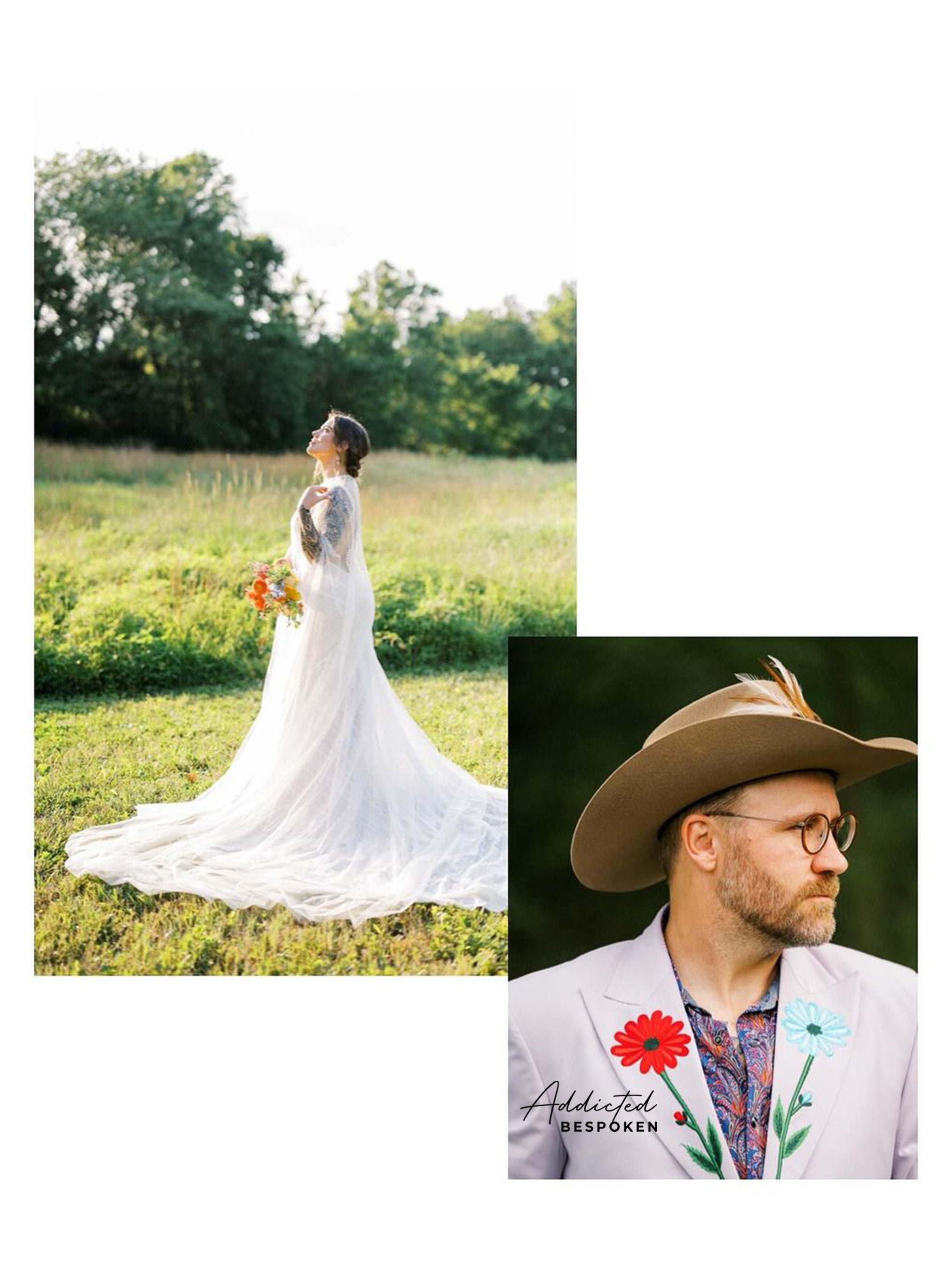 Adorned Floral Wedding Suit