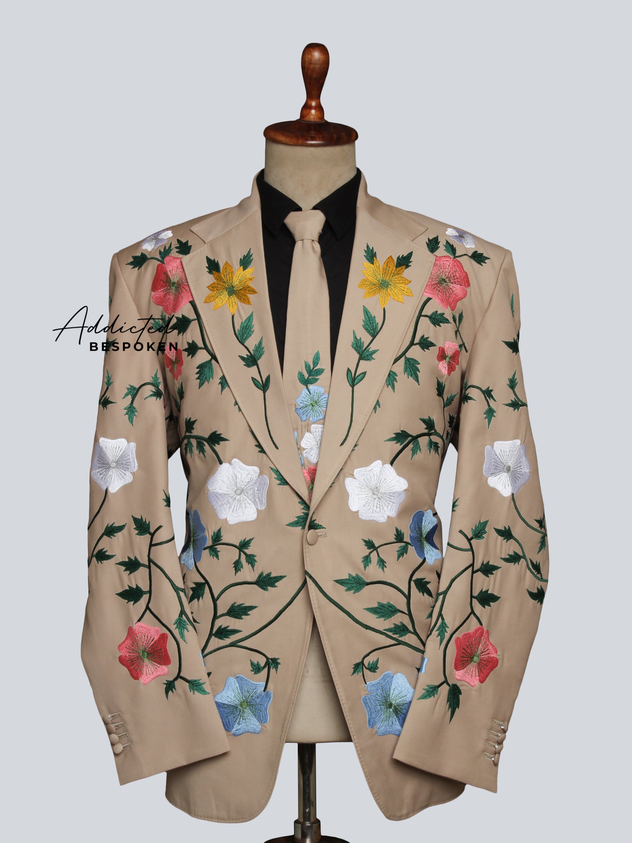 Multicolor Floral Embroidered Suit