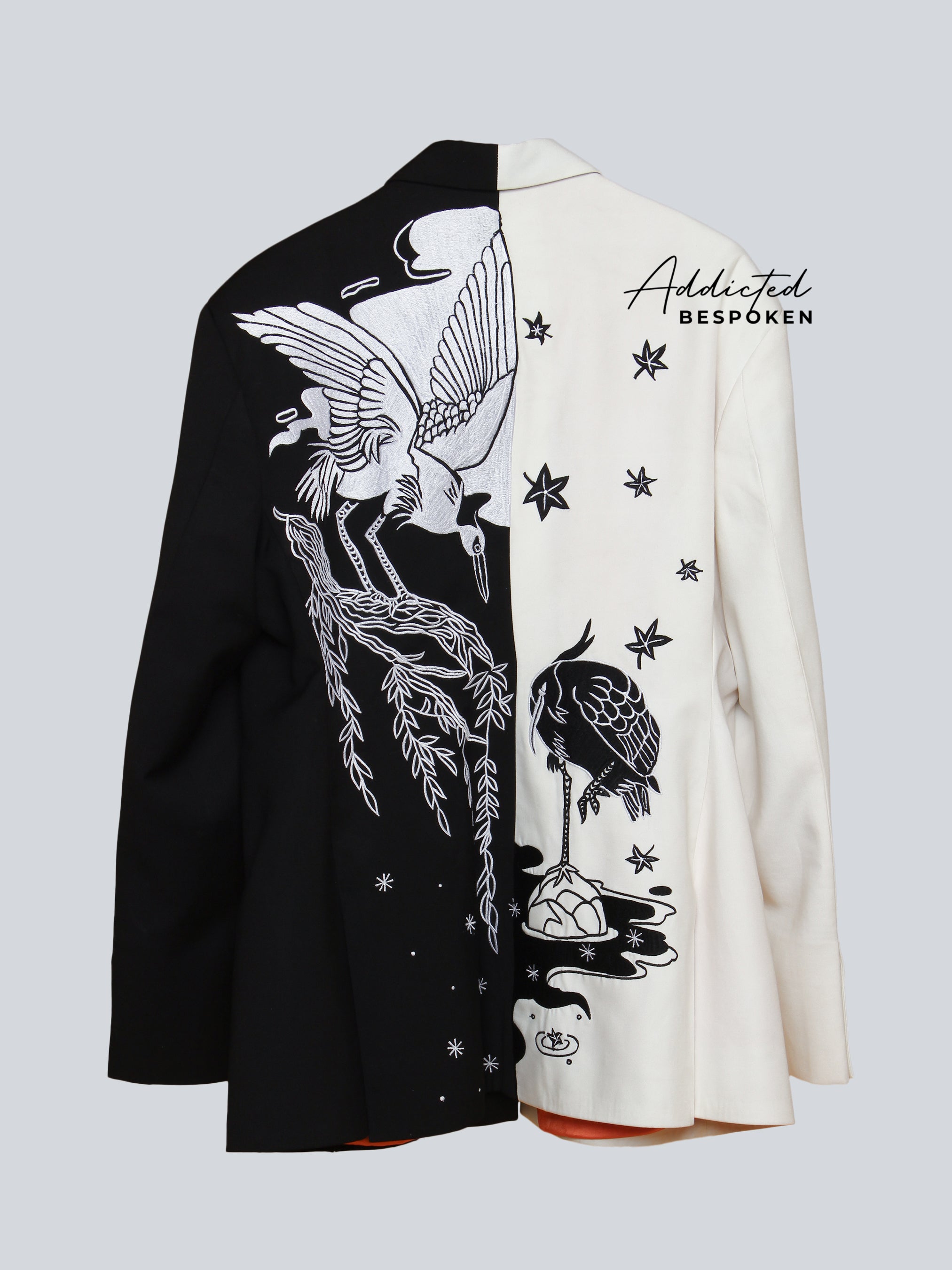 Duality Crane Embroidered Suit