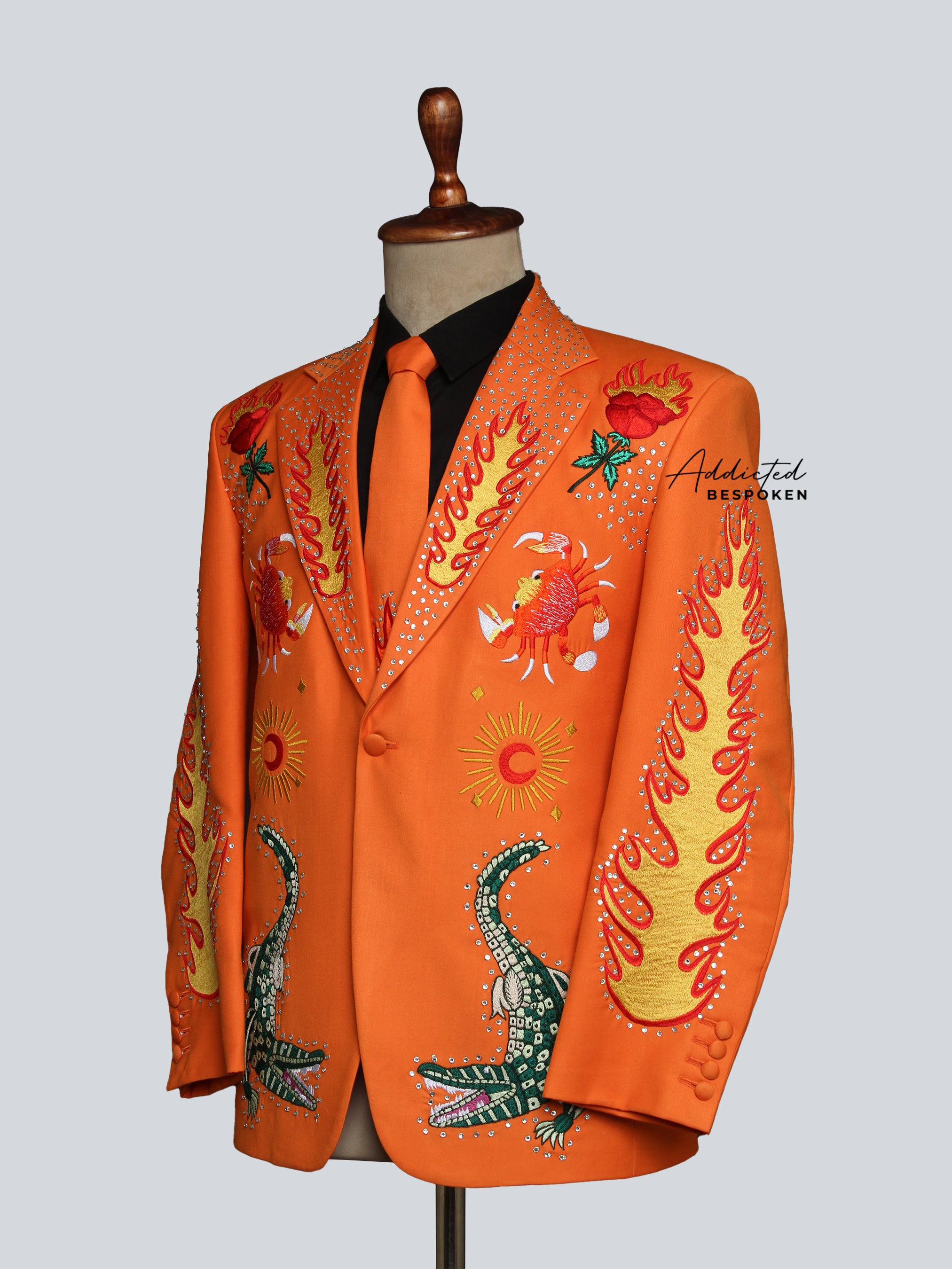 Crocodile Embroidered Suit