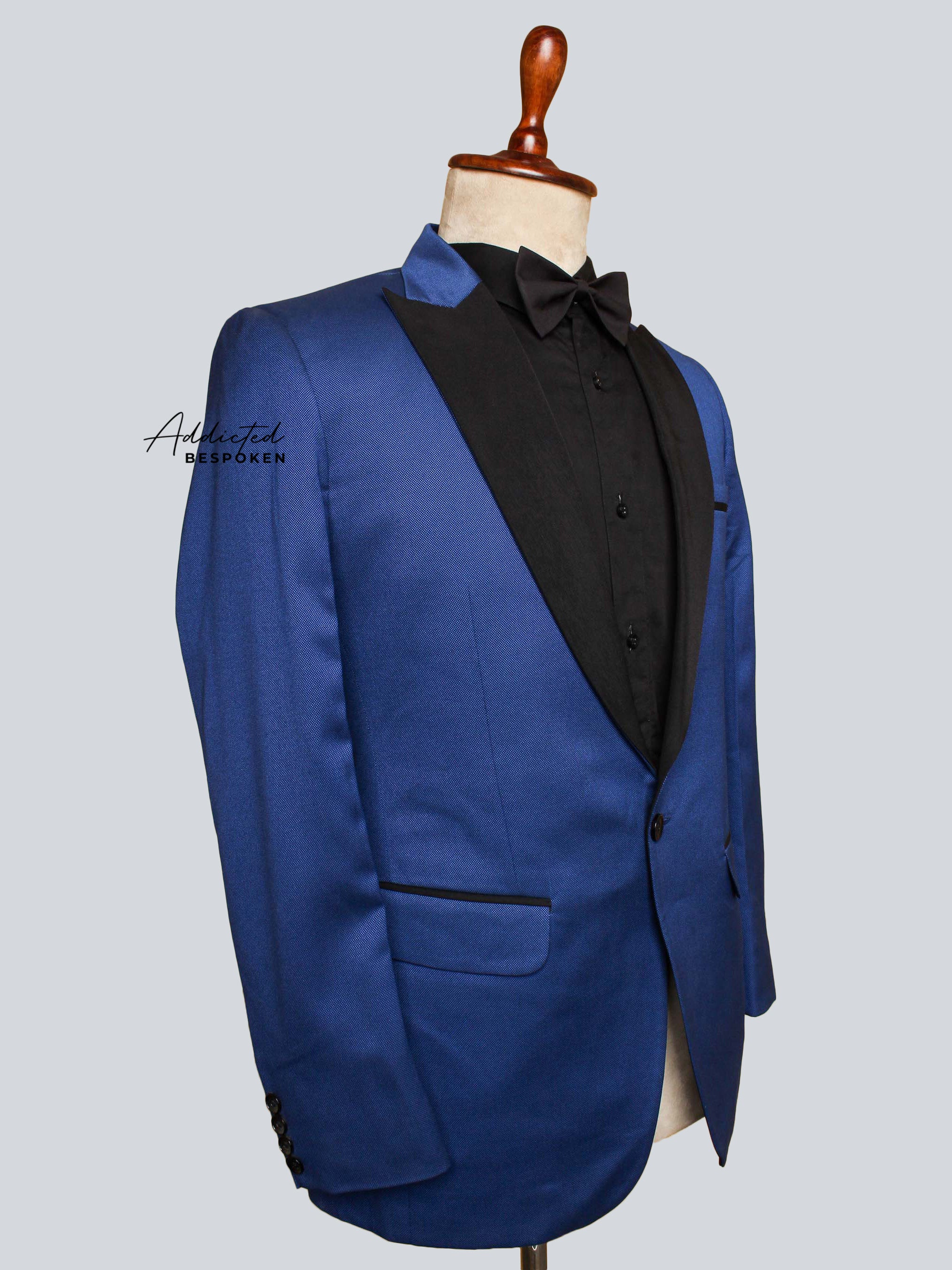 Sleek Blue Tuxedo Blazer