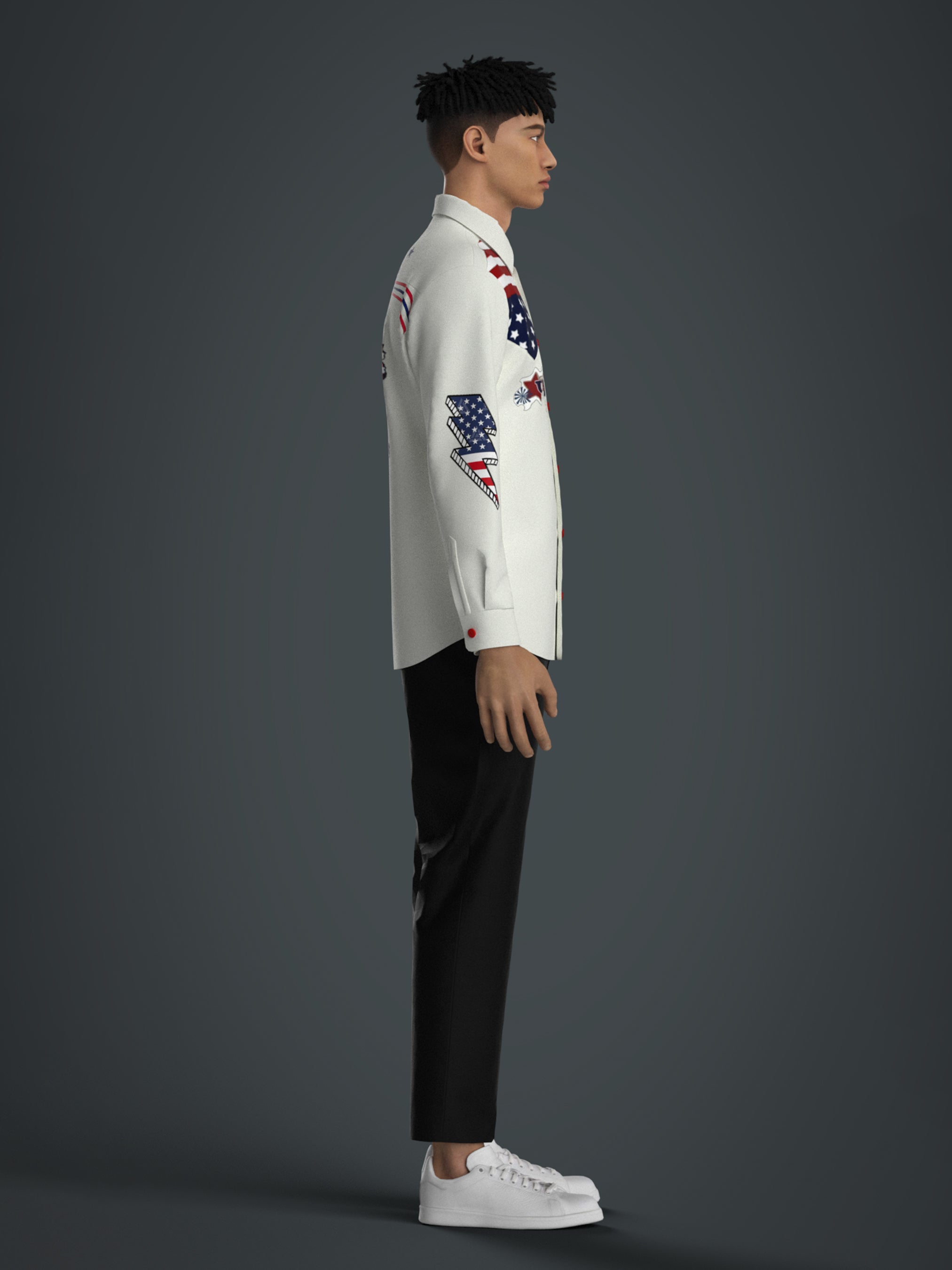 Patriotic American Embroidered Shirt